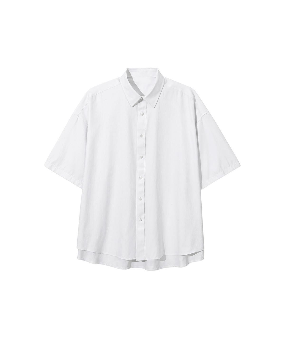 세컨모놀로그(SECONDMONO) (TIE SET)Side Slit Oversized Cotton Half Shirt [8 color]_SESH009