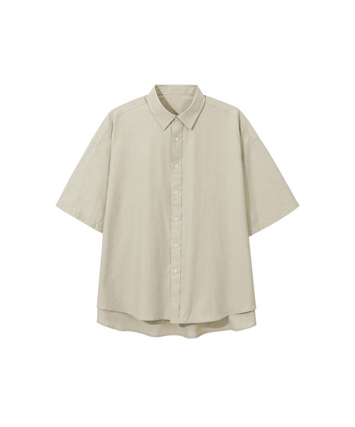 세컨모놀로그(SECONDMONO) (TIE SET)Side Slit Oversized Cotton Half Shirt [8 color]_SESH009