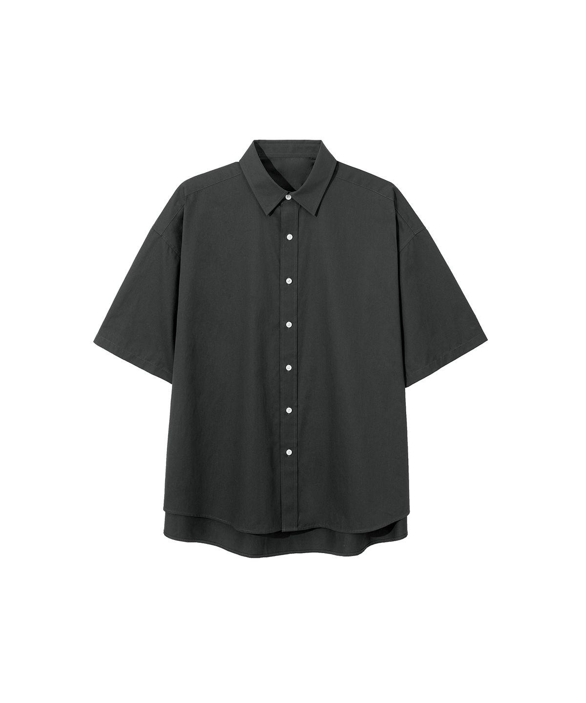 세컨모놀로그(SECONDMONO) (TIE SET)Side Slit Oversized Cotton Half Shirt [8 color]_SESH009