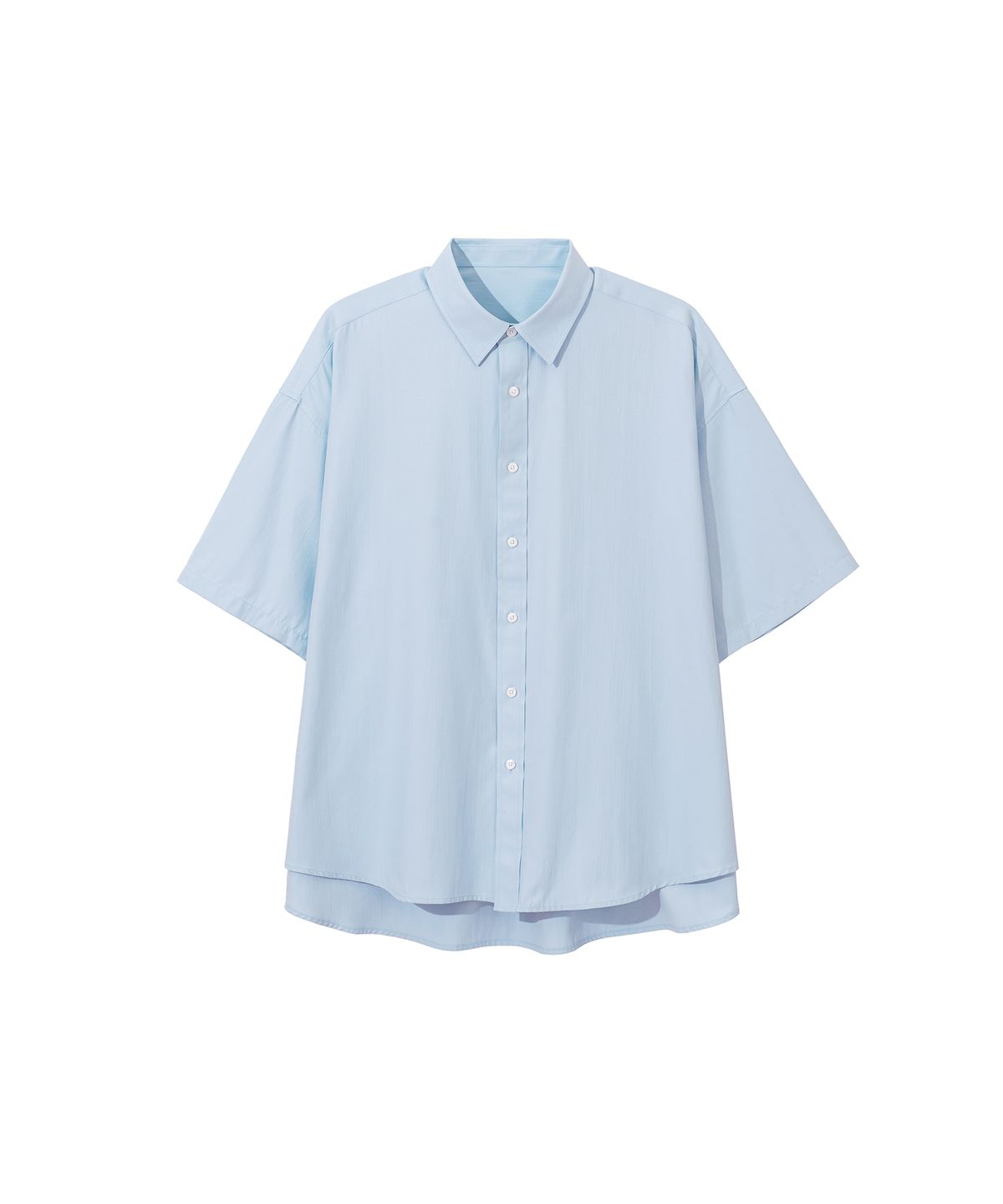 세컨모놀로그(SECONDMONO) (TIE SET)Side Slit Oversized Cotton Half Shirt [8 color]_SESH009