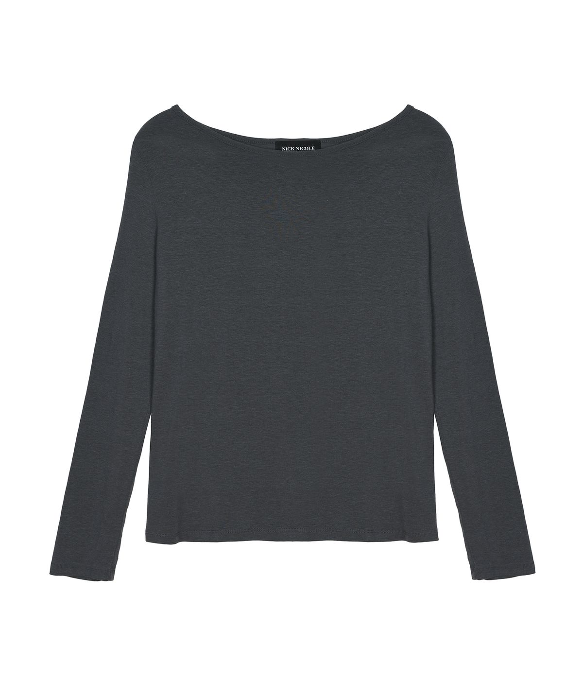 닉앤니콜(NICK&NICOLE) [ESSENTIAL] ESSENTIAL BOAT NECK TOP_CHARCOAL