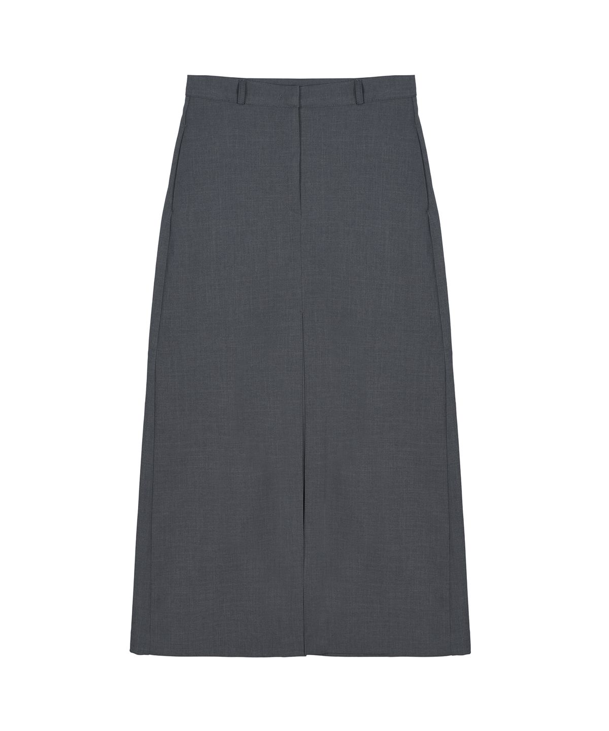 닉앤니콜(NICK&NICOLE) BOX PLEATED LONG SKIRT_GRAY