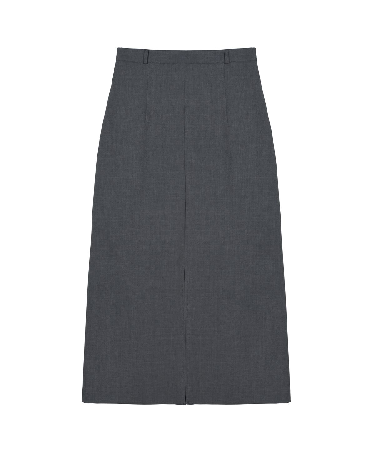닉앤니콜(NICK&NICOLE) BOX PLEATED LONG SKIRT_GRAY