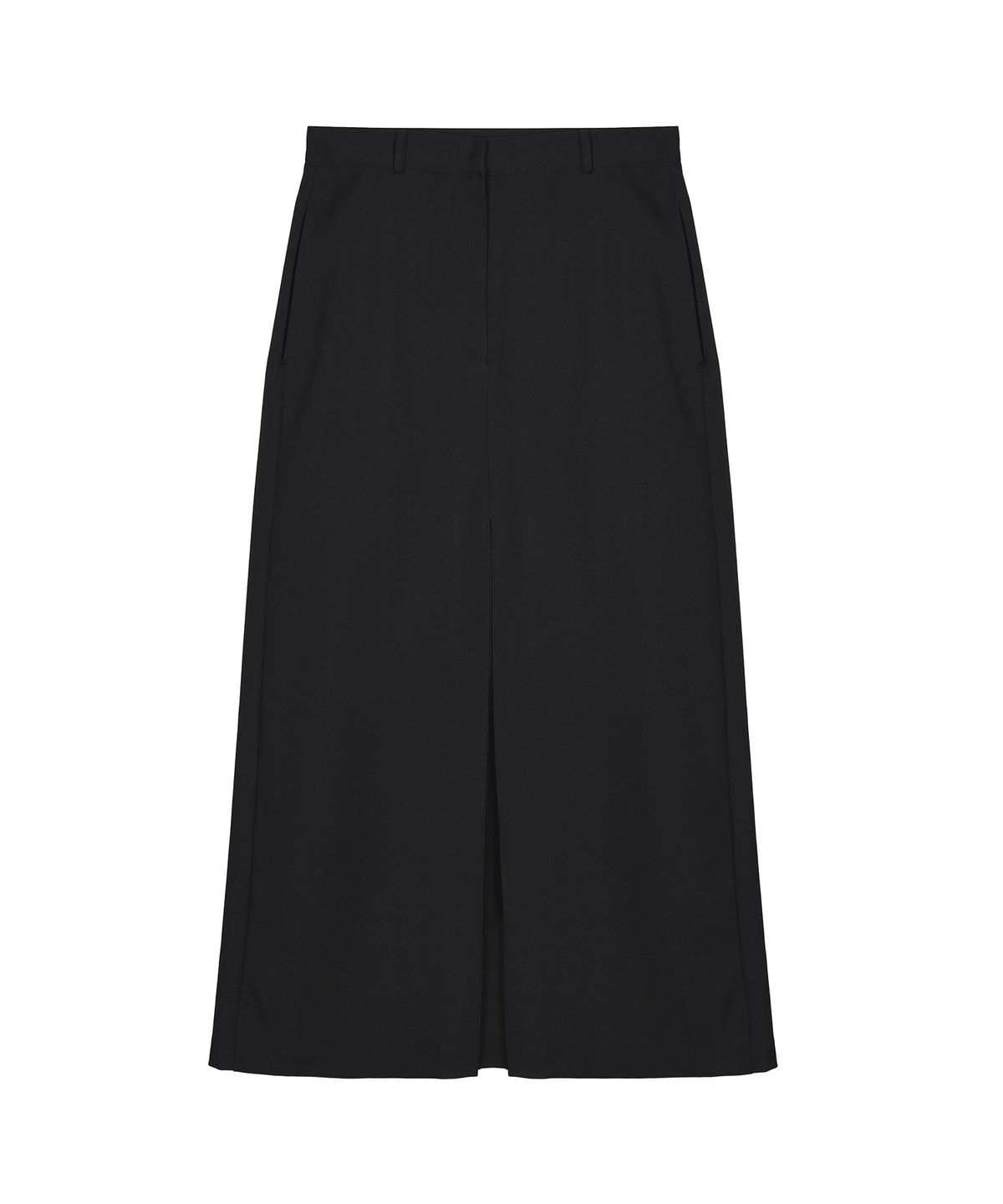 닉앤니콜(NICK&NICOLE) BOX PLEATED LONG SKIRT_BLACK