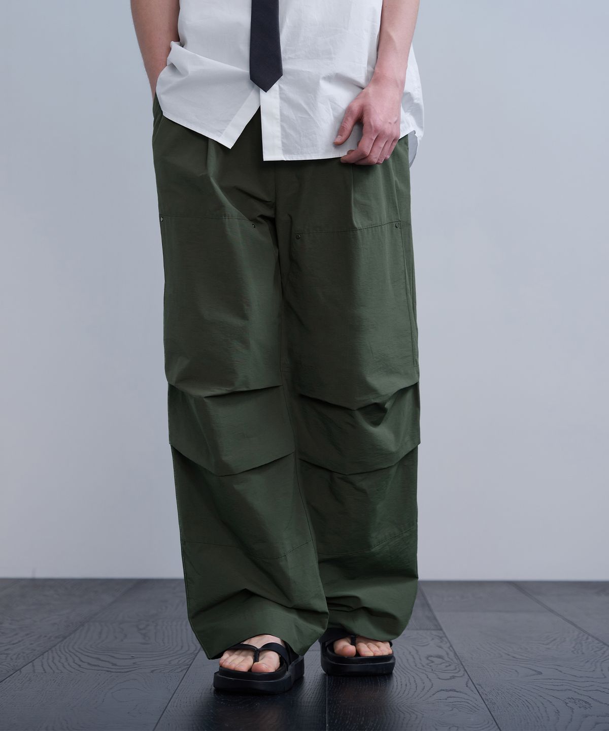 드로우핏(DRAW FIT) 디테쳐블 퍼티그 와이드 팬츠 [KHAKI]
