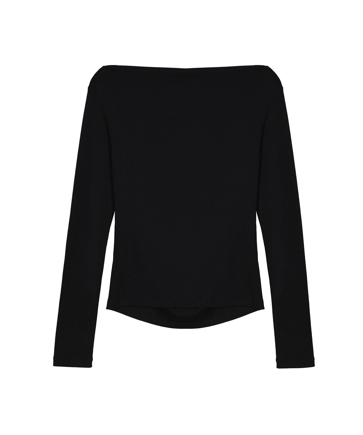 닉앤니콜(NICK&NICOLE) SHIRRING DRAPE BOAT NECK TOP_BLACK