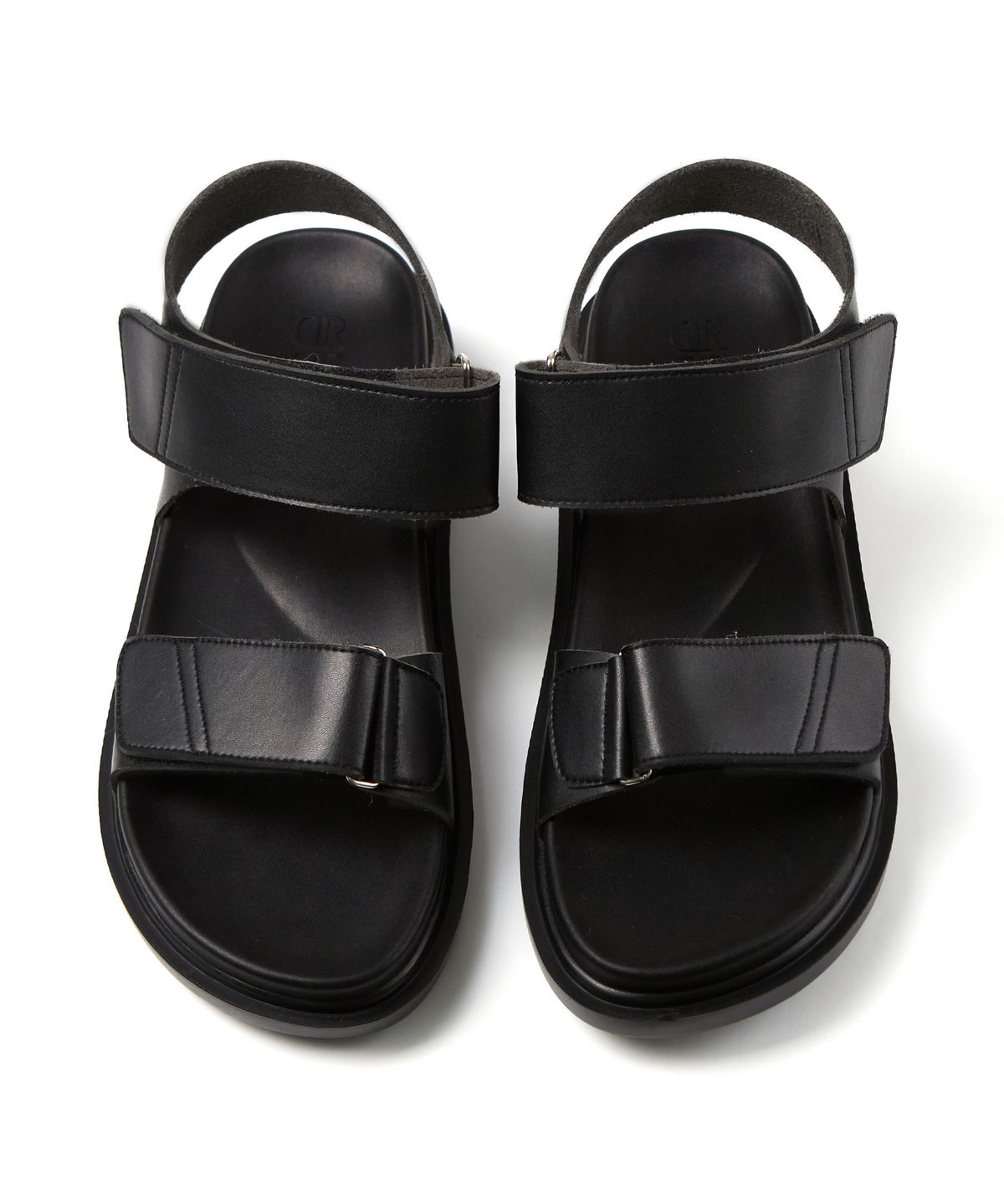 드로우핏(DRAW FIT) 벨크로 레더 스트랩 샌들 [BLACK]