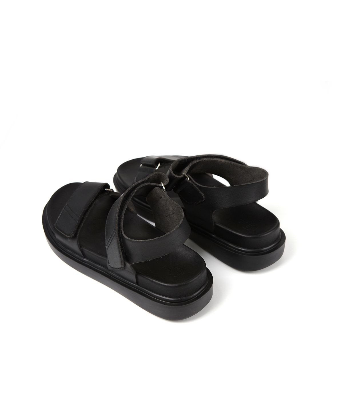 드로우핏(DRAW FIT) 벨크로 레더 스트랩 샌들 [BLACK]