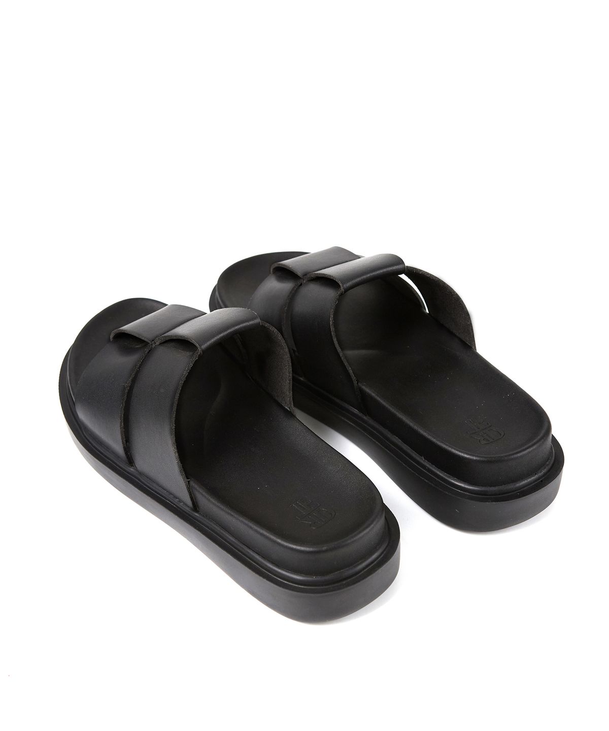 드로우핏(DRAW FIT) 라티스 레더 슬라이드 [BLACK]