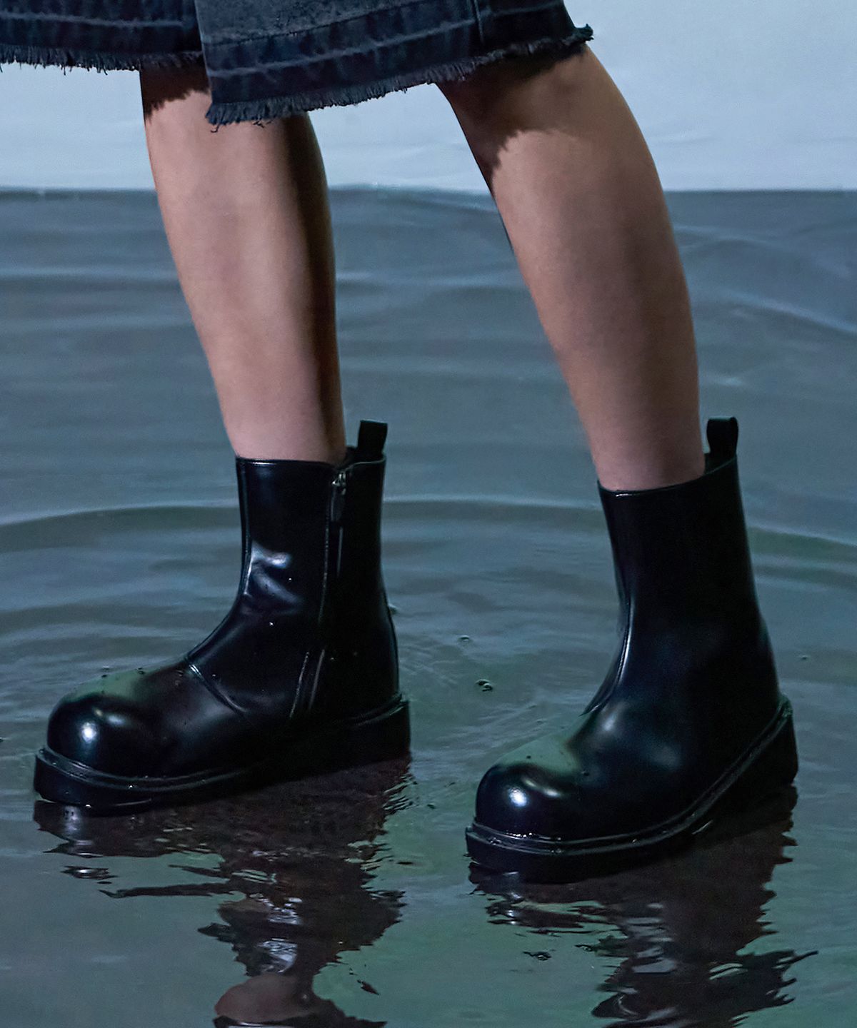 드로우핏(DRAW FIT) 볼티드 첼시 레인부츠 [BLACK]