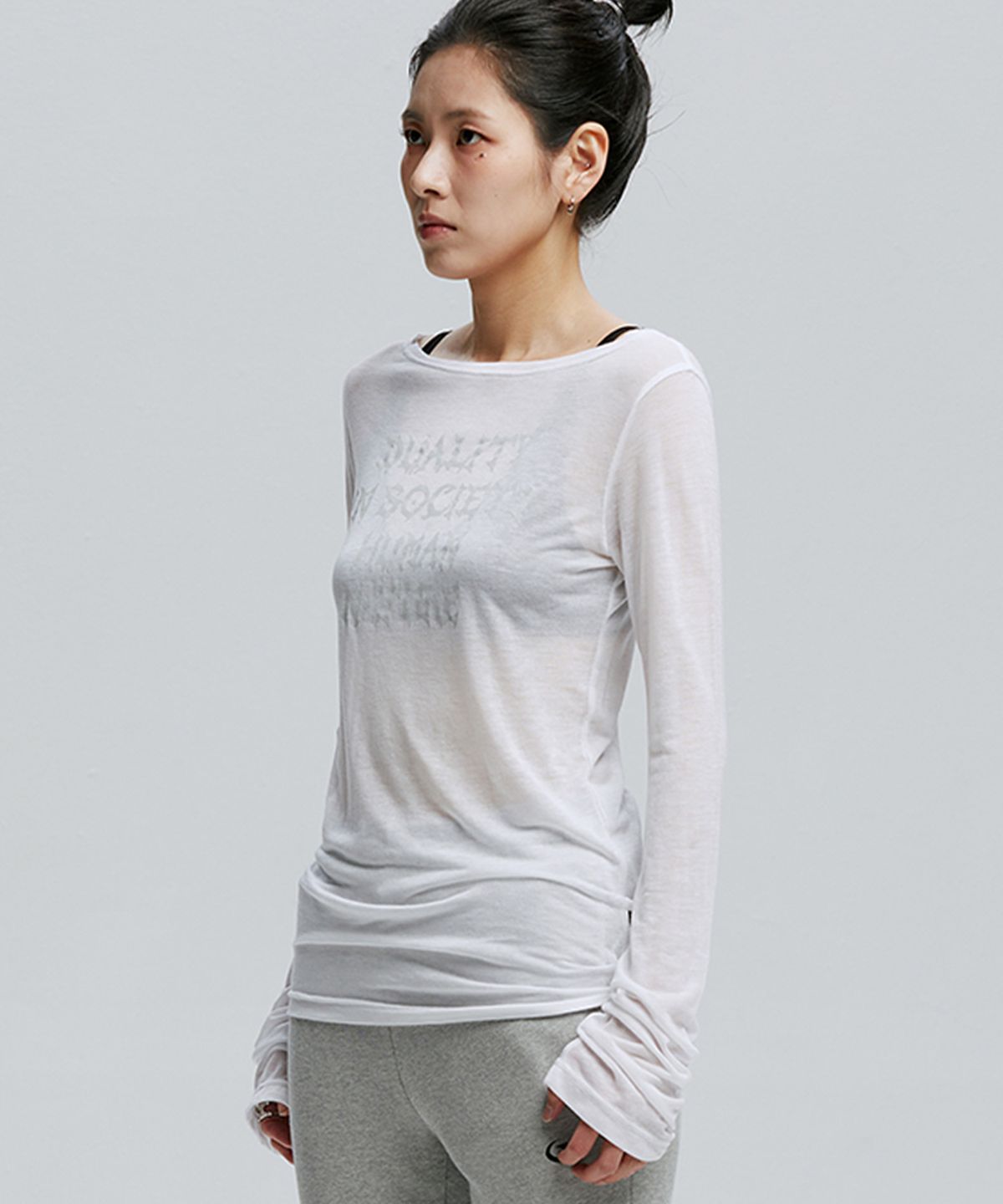 가터갤러리(GOTTER GALLERY) HUMAN NATURE SHEER MESH TOP_WH