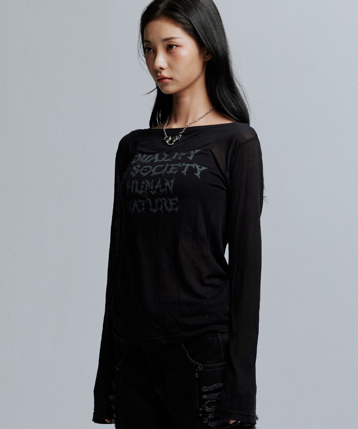 가터갤러리(GOTTER GALLERY) HUMAN NATURE SHEER MESH TOP_BK