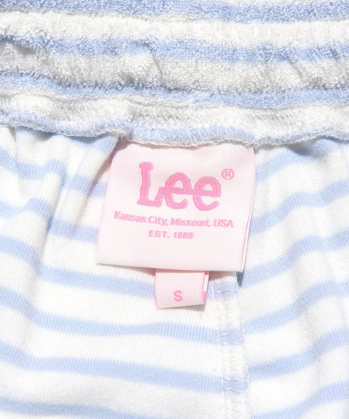 리(LEE) 우먼 테리 스트라이프 쇼츠 라이트 블루