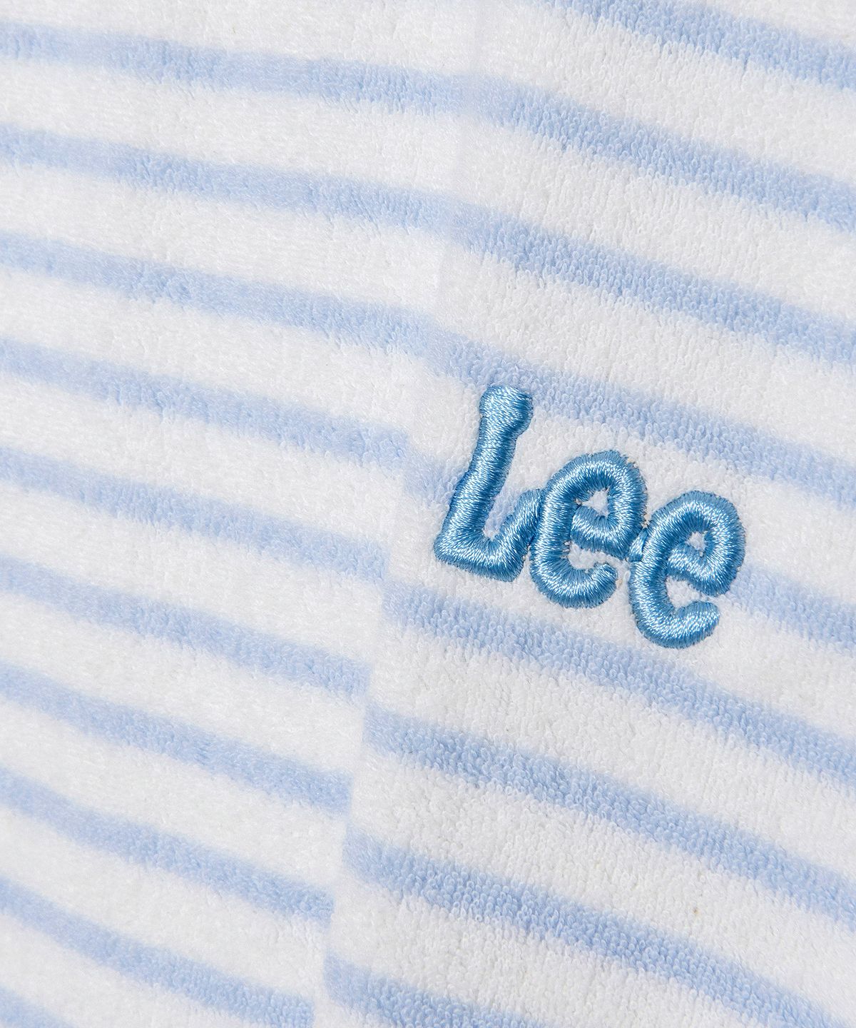 리(LEE) 우먼 크롭 스트라이프 테리 티셔츠 라이트 블루