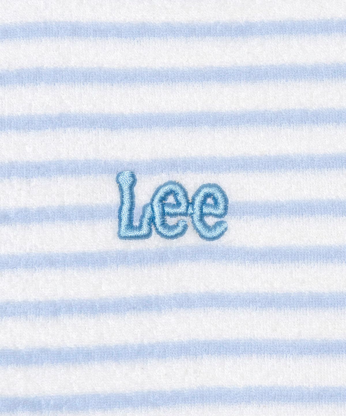 리(LEE) 우먼 크롭 스트라이프 테리 티셔츠 라이트 블루