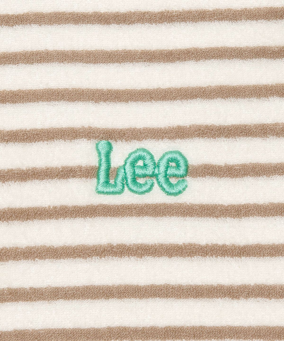 리(LEE) 우먼 크롭 스트라이프 테리 티셔츠 베이지