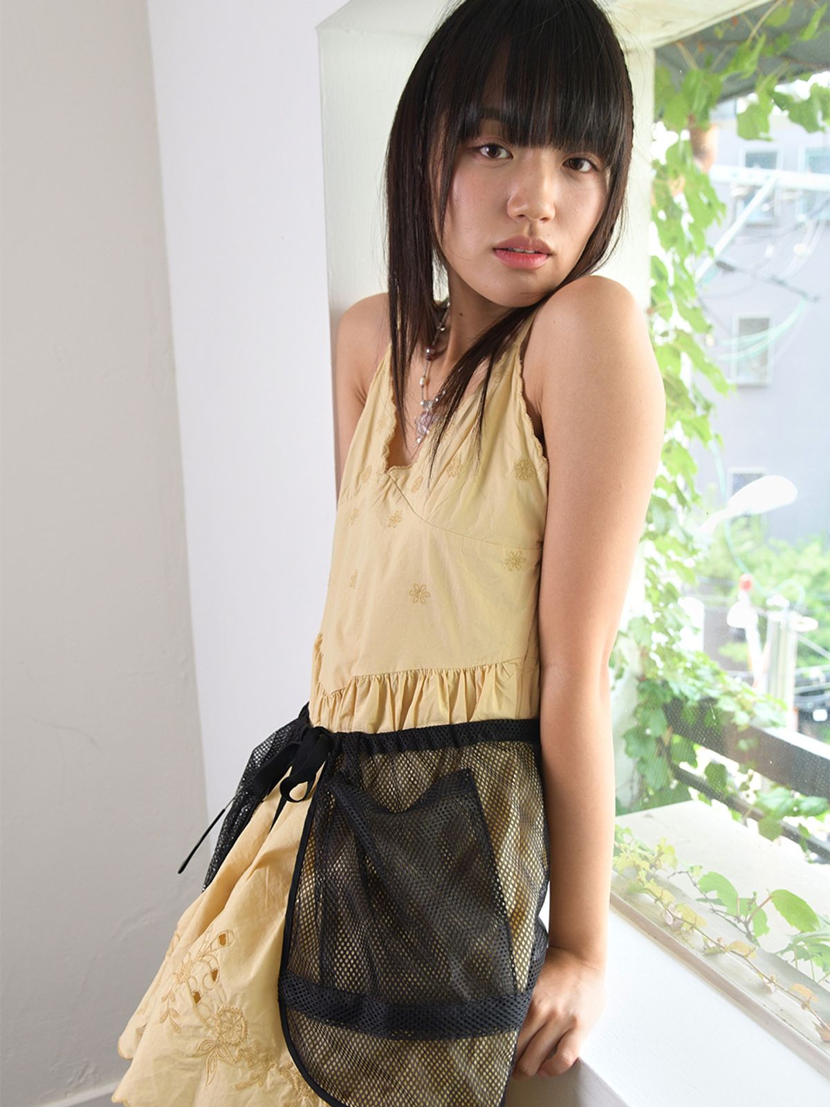 무음(MUWM) 조리 랩 스커트/슬리브리스 탑 Jori Wrap Skirt / Sleeveless Top (Black Mesh)