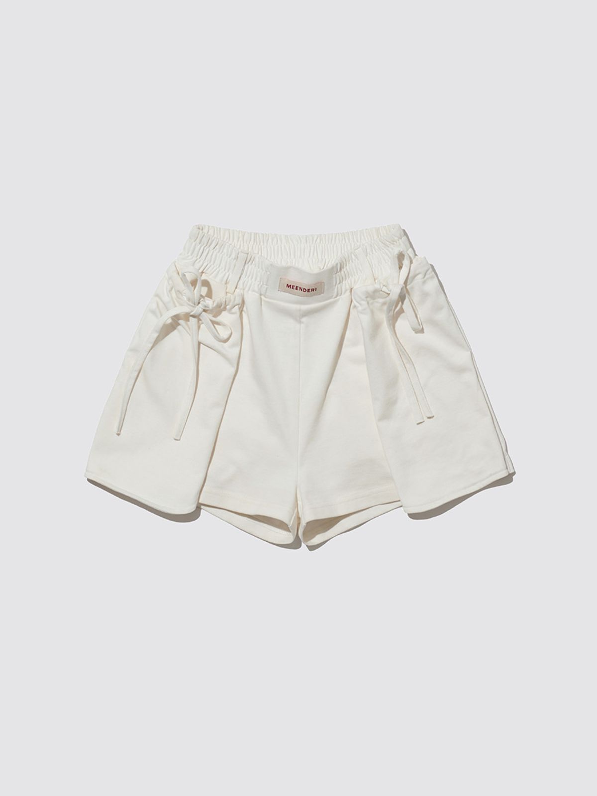 민더리(MEENDERI) OUT POCKET RIBBON SHORTS - OFF WHITE