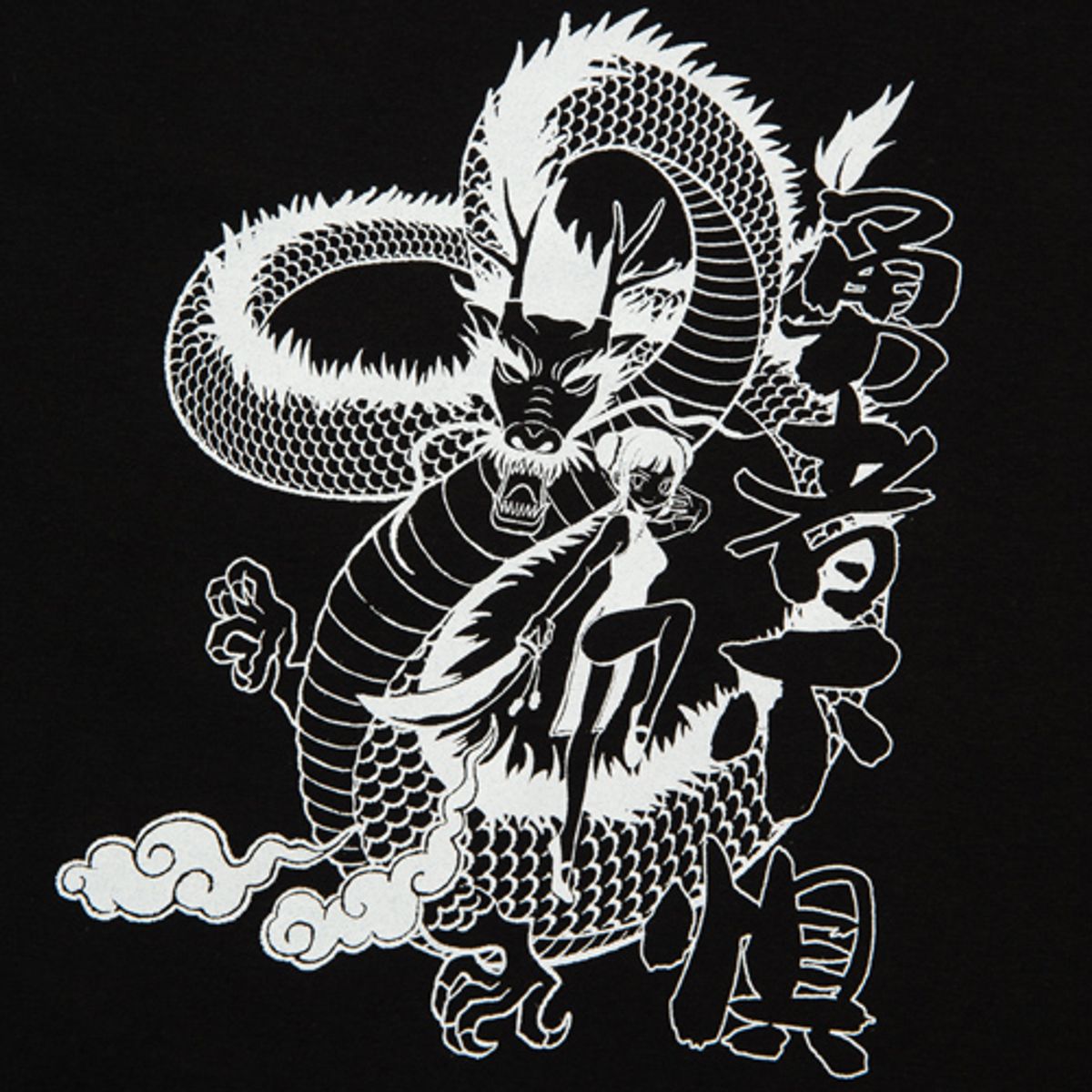 크루치(KRUCHI) DRAGON  Crop T-Shirt (BLACK)
