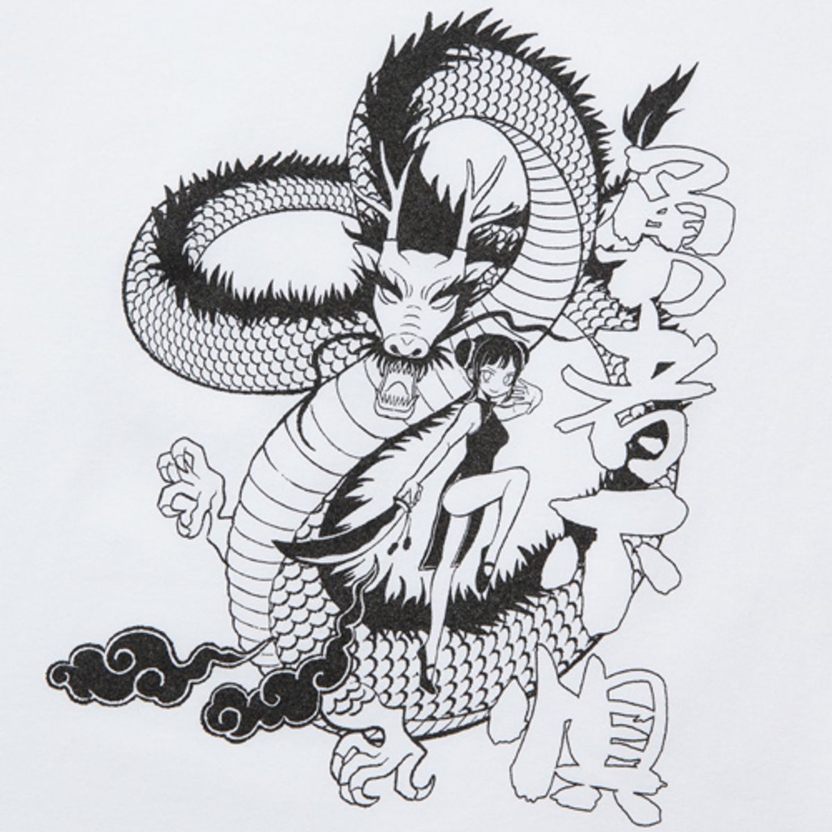 크루치(KRUCHI) DRAGON Ringer Crop T-Shirt (WHITE)