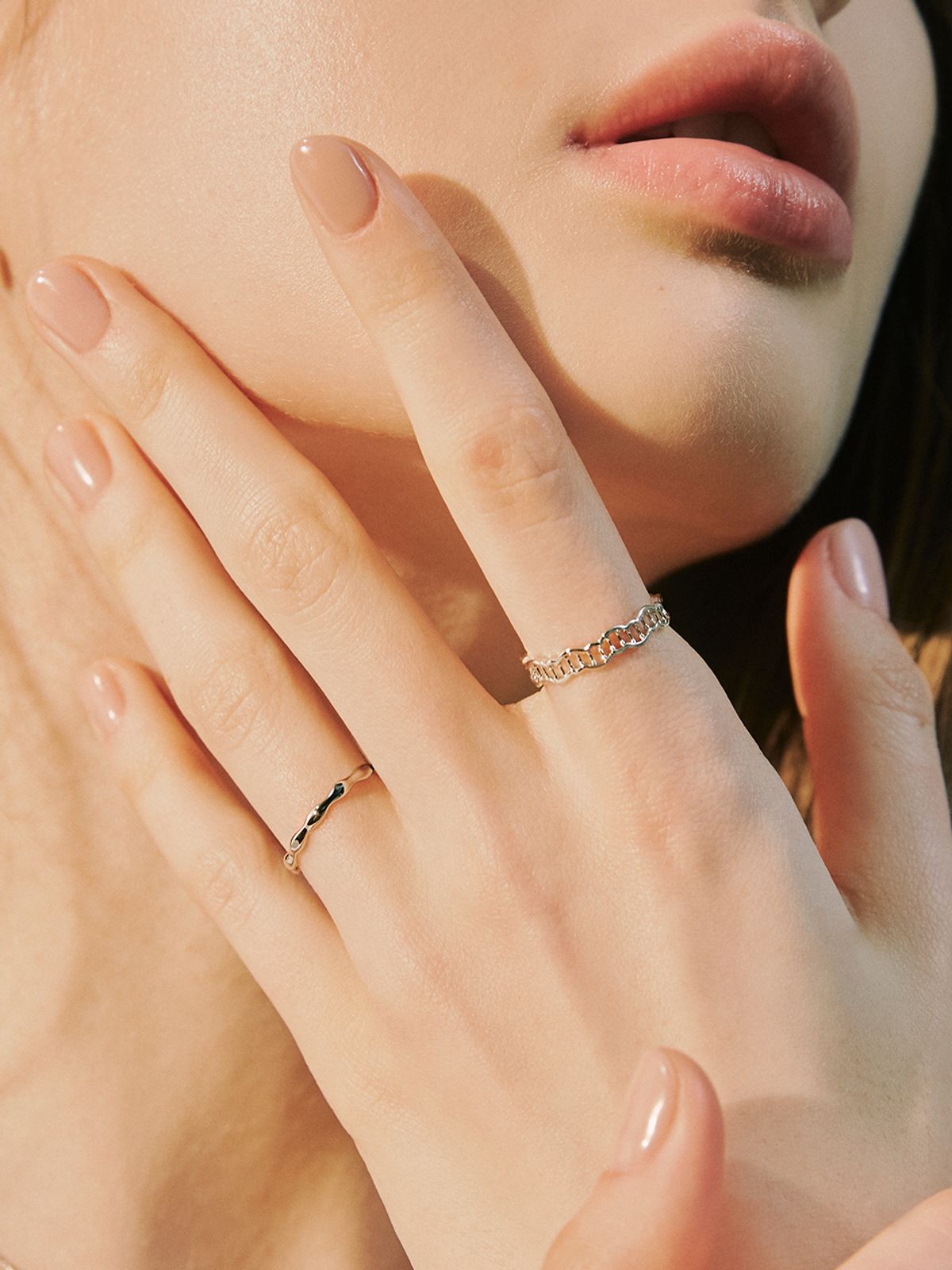헤이(HEI) coral set ring