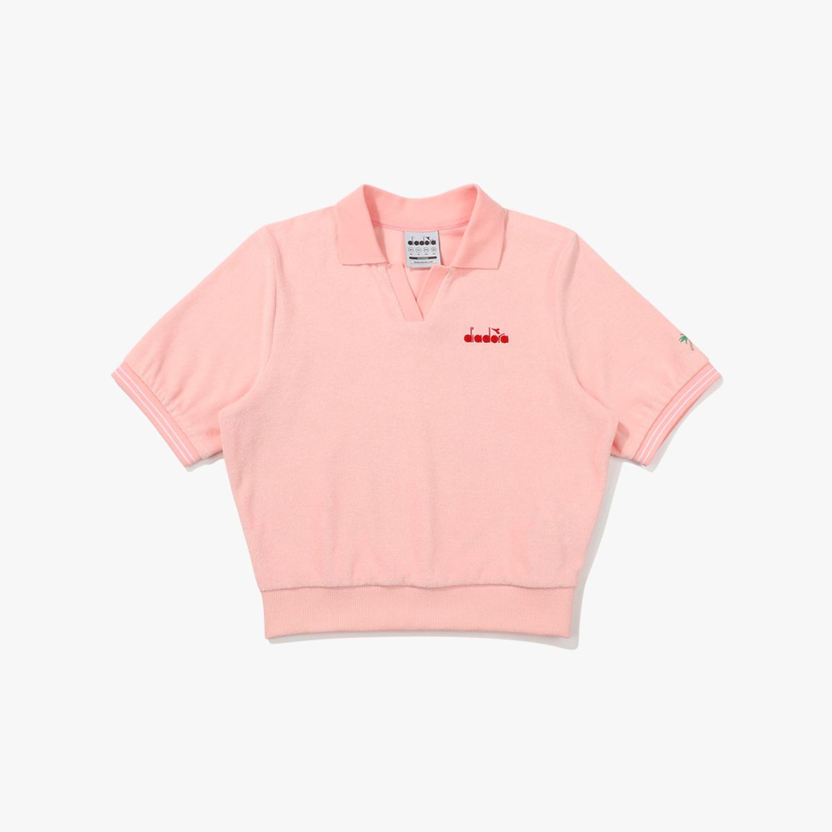 디아도라(diadora) 카리나 테리 카라 반팔 티셔츠 우먼 PINK