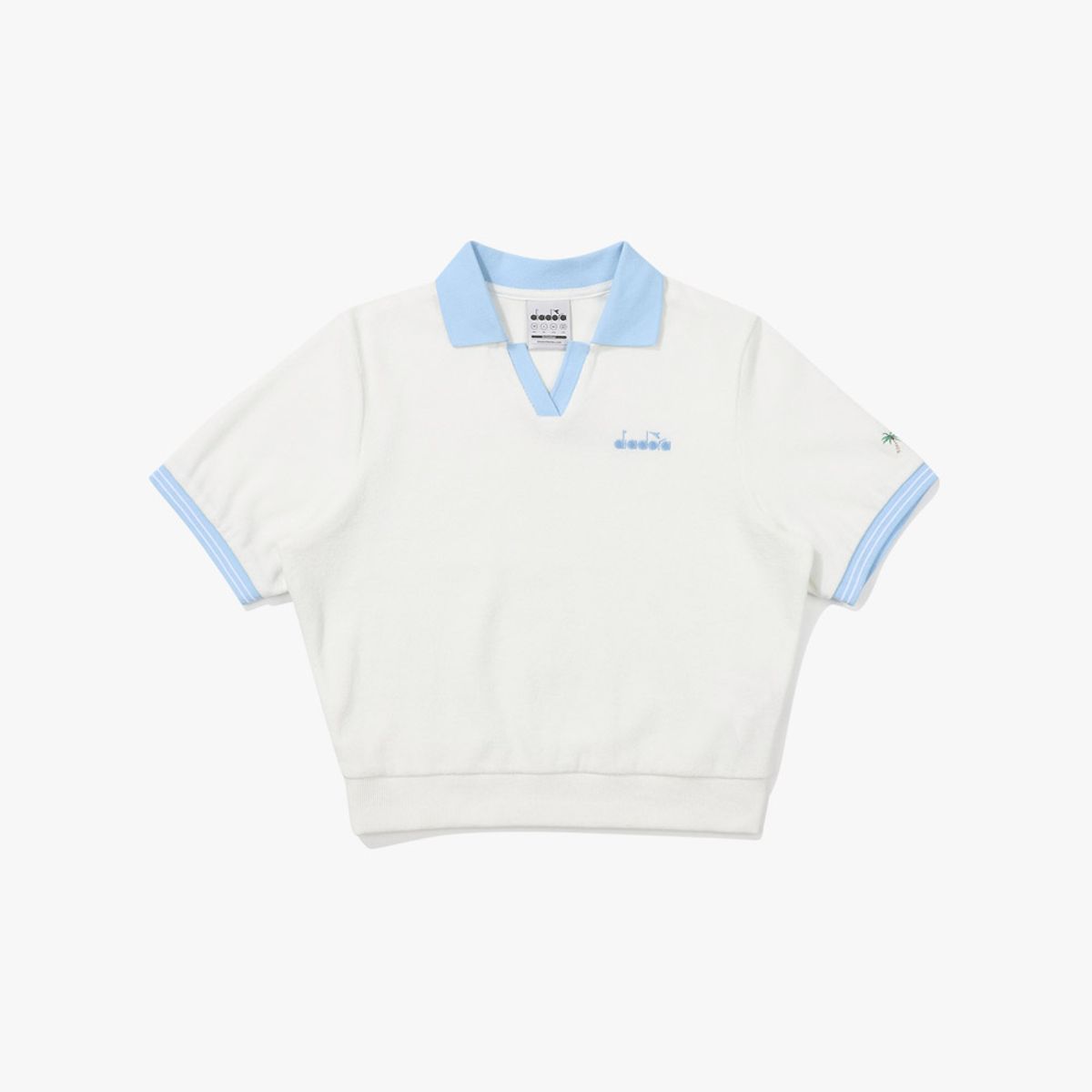 디아도라(diadora) 카리나 테리 카라 반팔 티셔츠 우먼 OFF WHITE