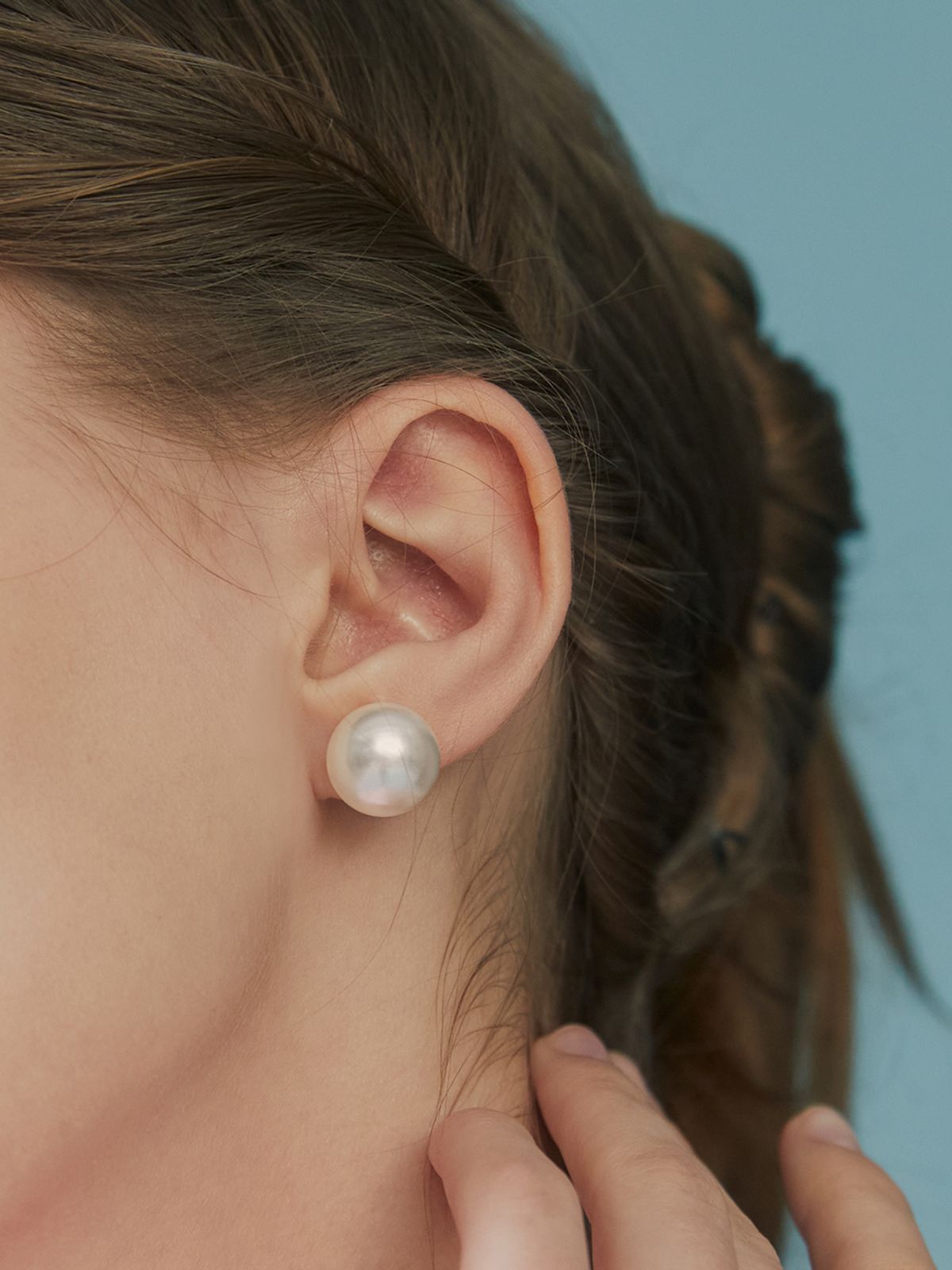 헤이(HEI) pumpkin pearl earring (14mm/16mm)