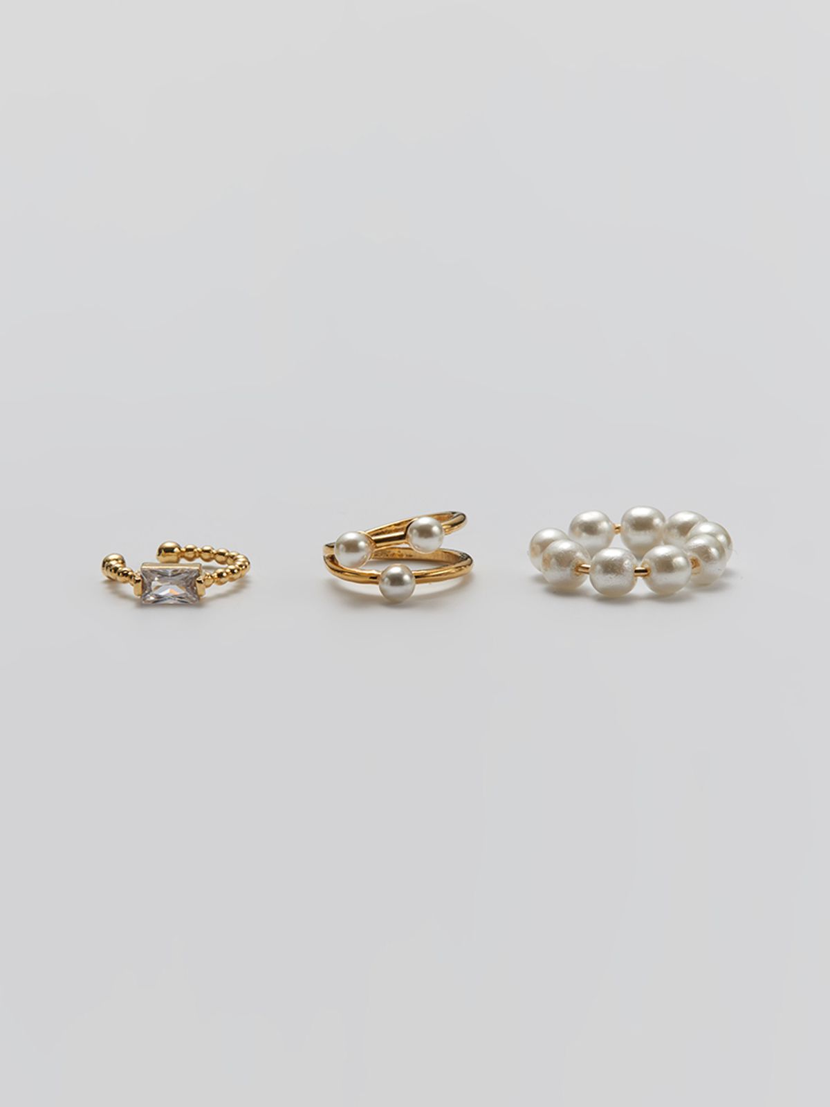 헤이(HEI) pearl 3set ear-cuff