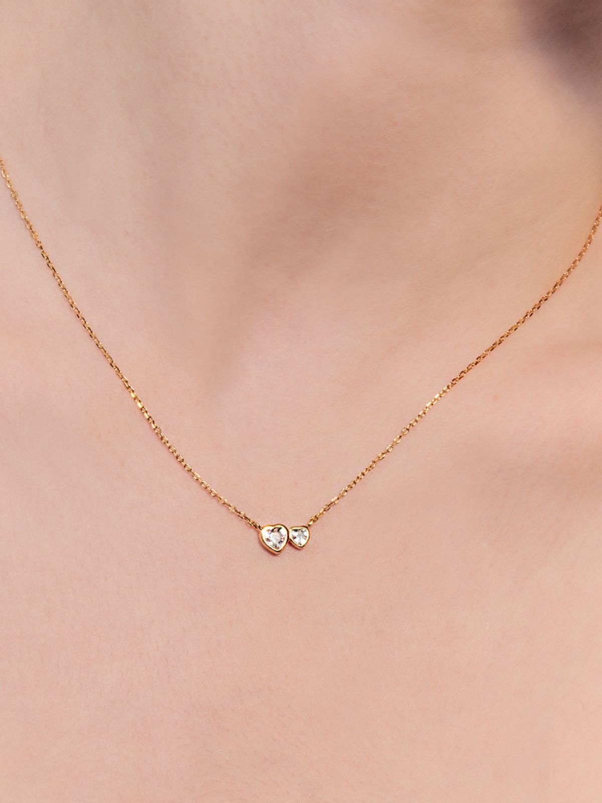 헤이(HEI) twin heart necklace