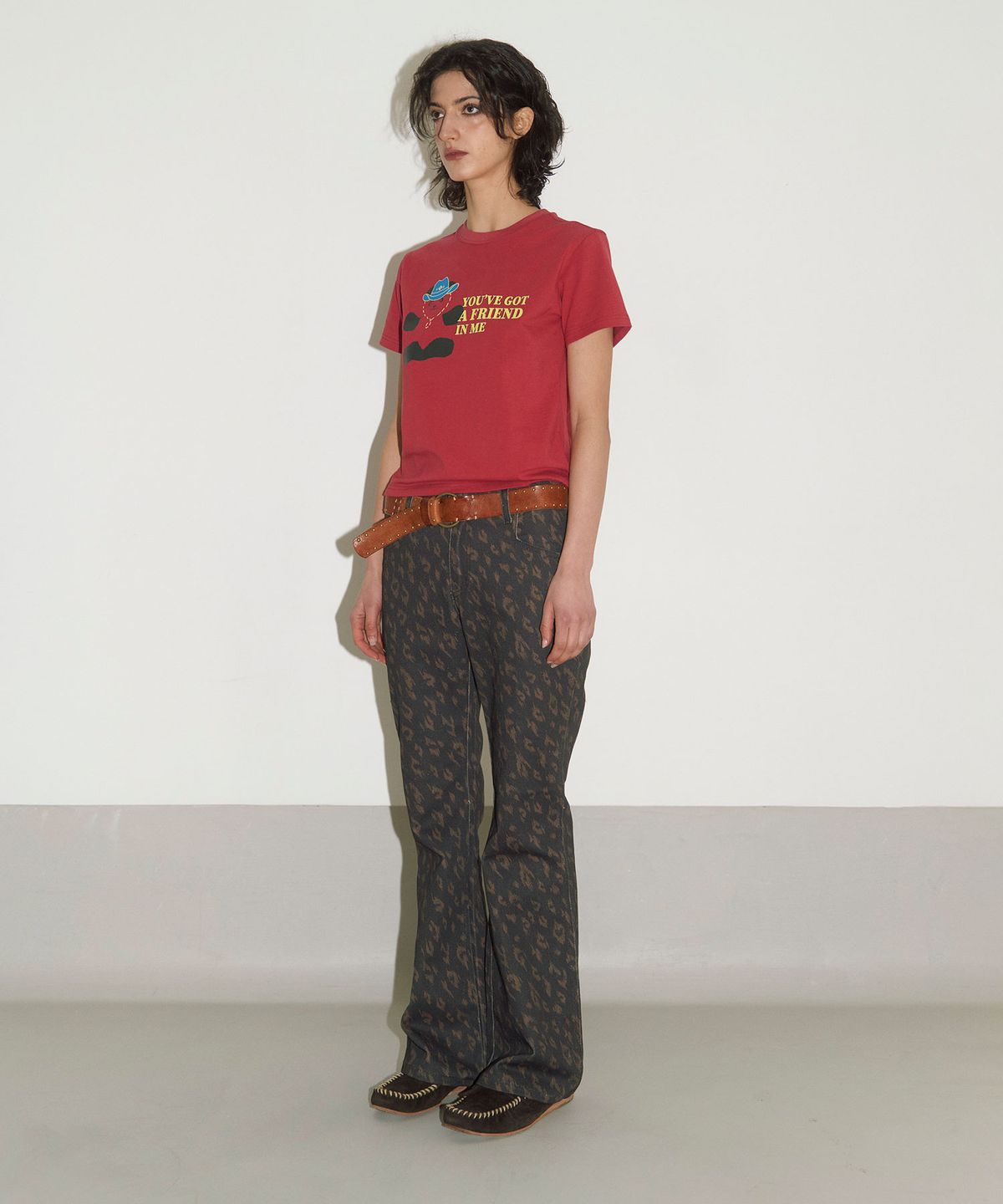 헤레틱(HERETIC) HERETIC BOOT-CUT PANTS / leopard brown