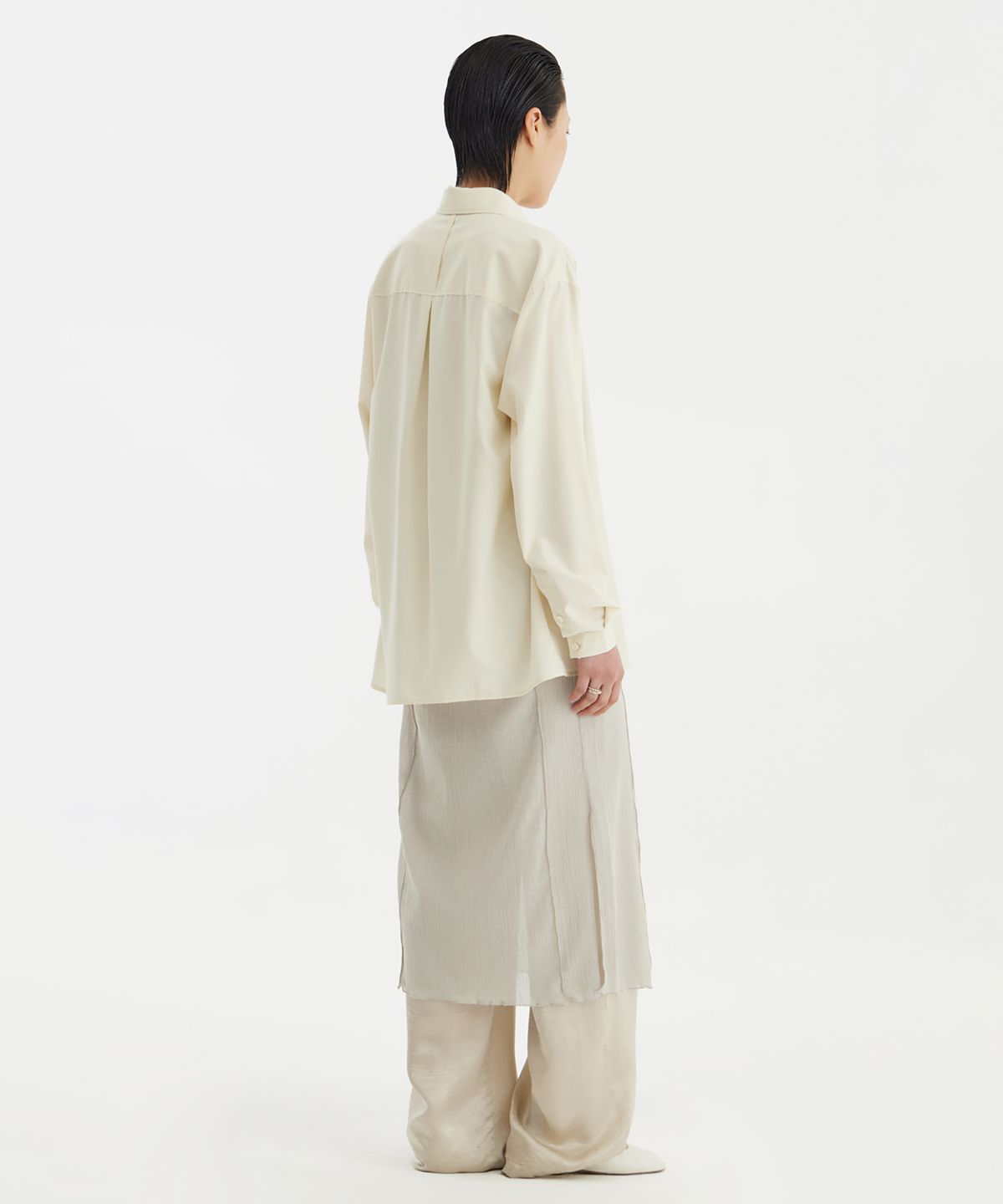 유스(YOUTH) Fluid Straight-Leg Pants - Light Beige