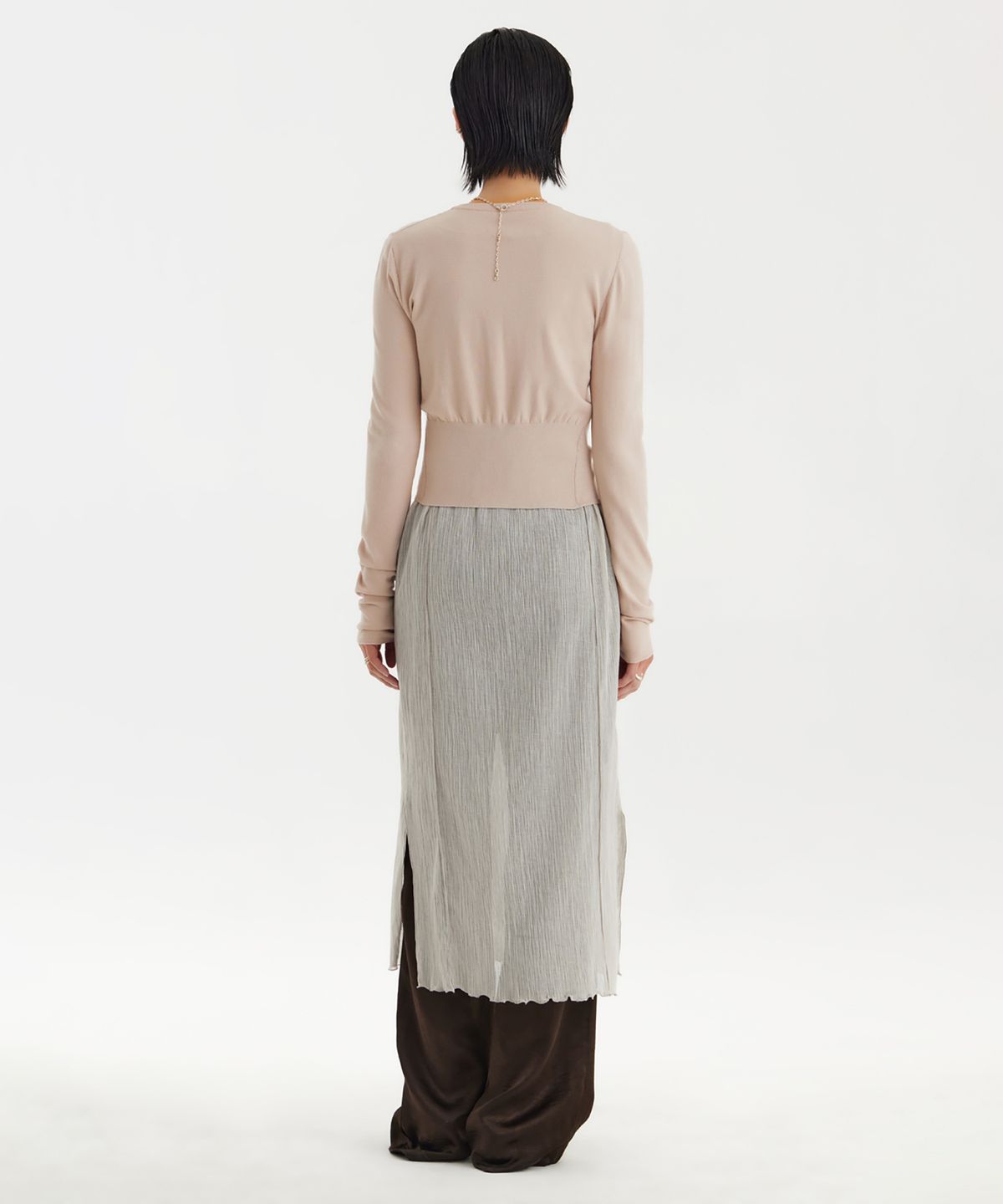 유스(YOUTH) Fluid Straight-Leg Pants - Dark Brown