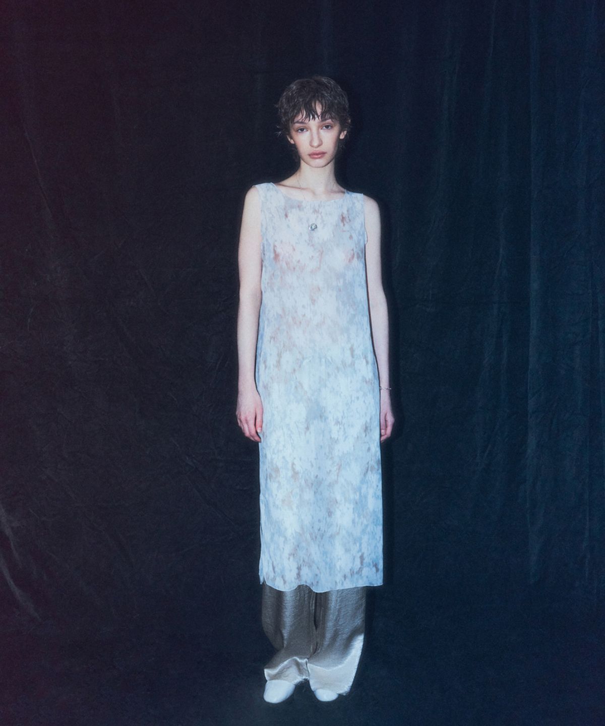 유스(YOUTH) Printing Jersey Dress - Light Grey