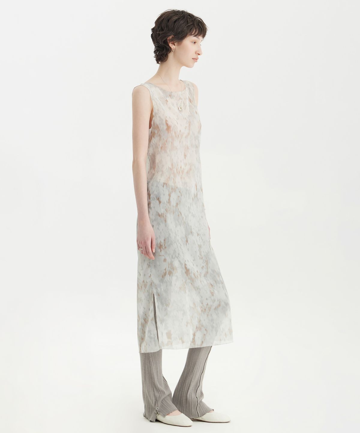 유스(YOUTH) Printing Jersey Dress - Light Grey