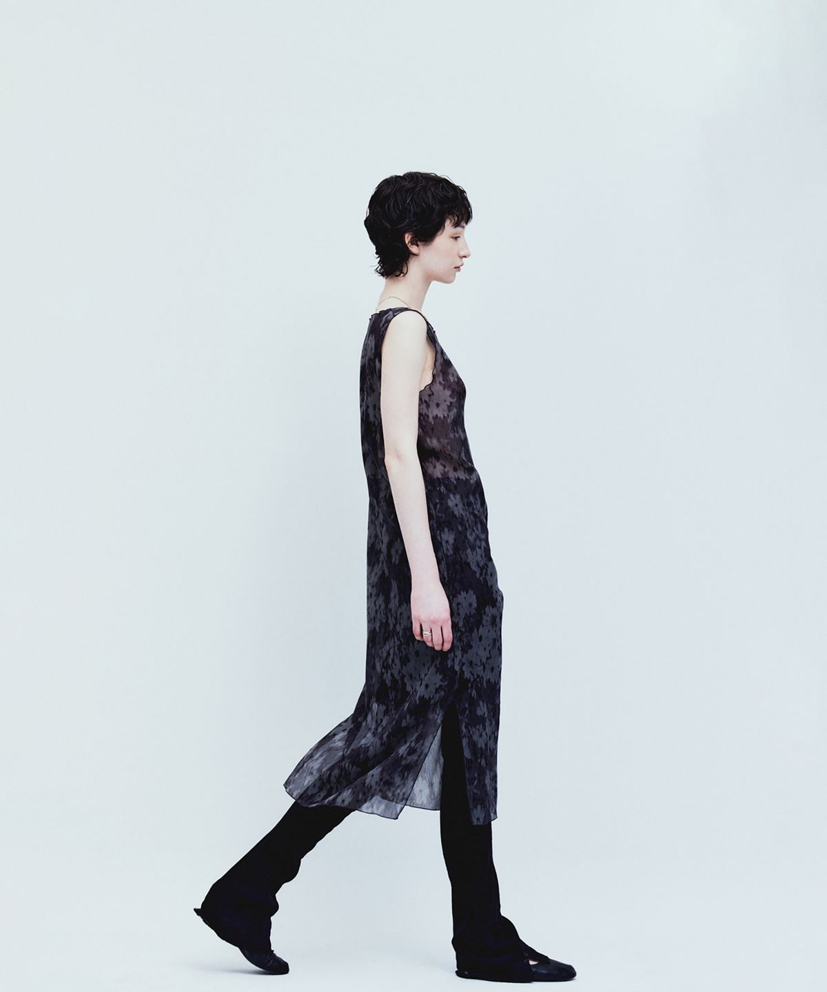 유스(YOUTH) Printing Jersey Dress - Charcoal Grey