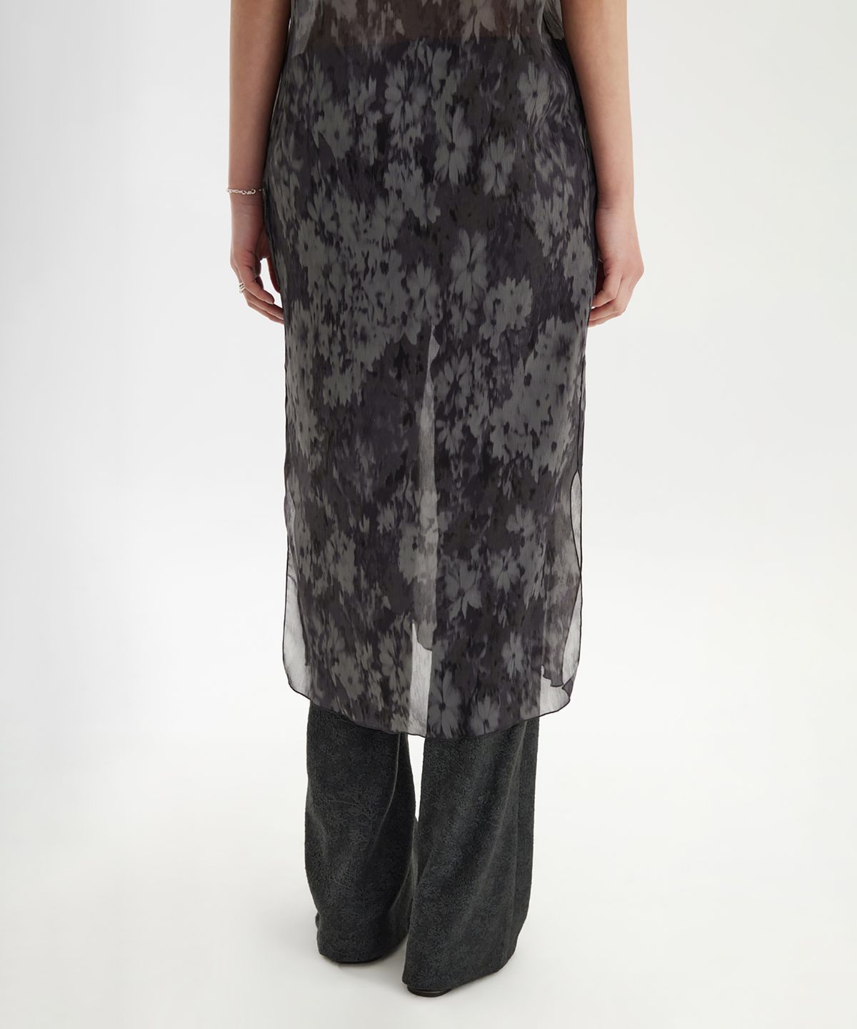 유스(YOUTH) Printing Jersey Dress - Charcoal Grey