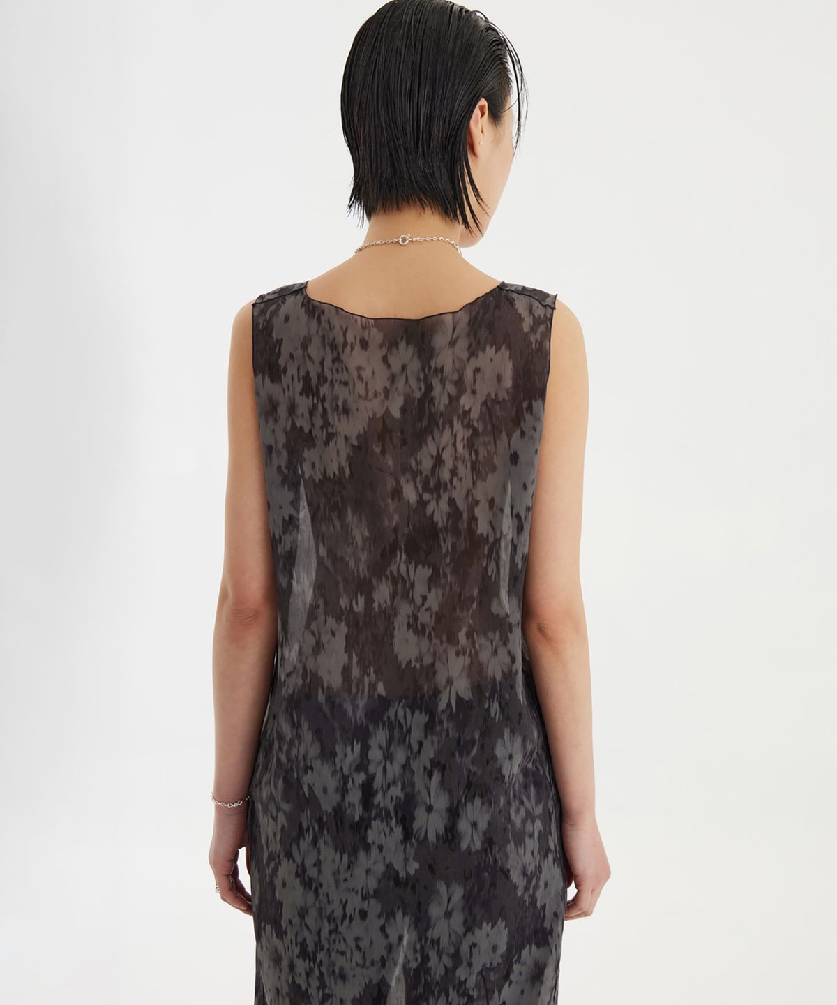유스(YOUTH) Printing Jersey Dress - Charcoal Grey