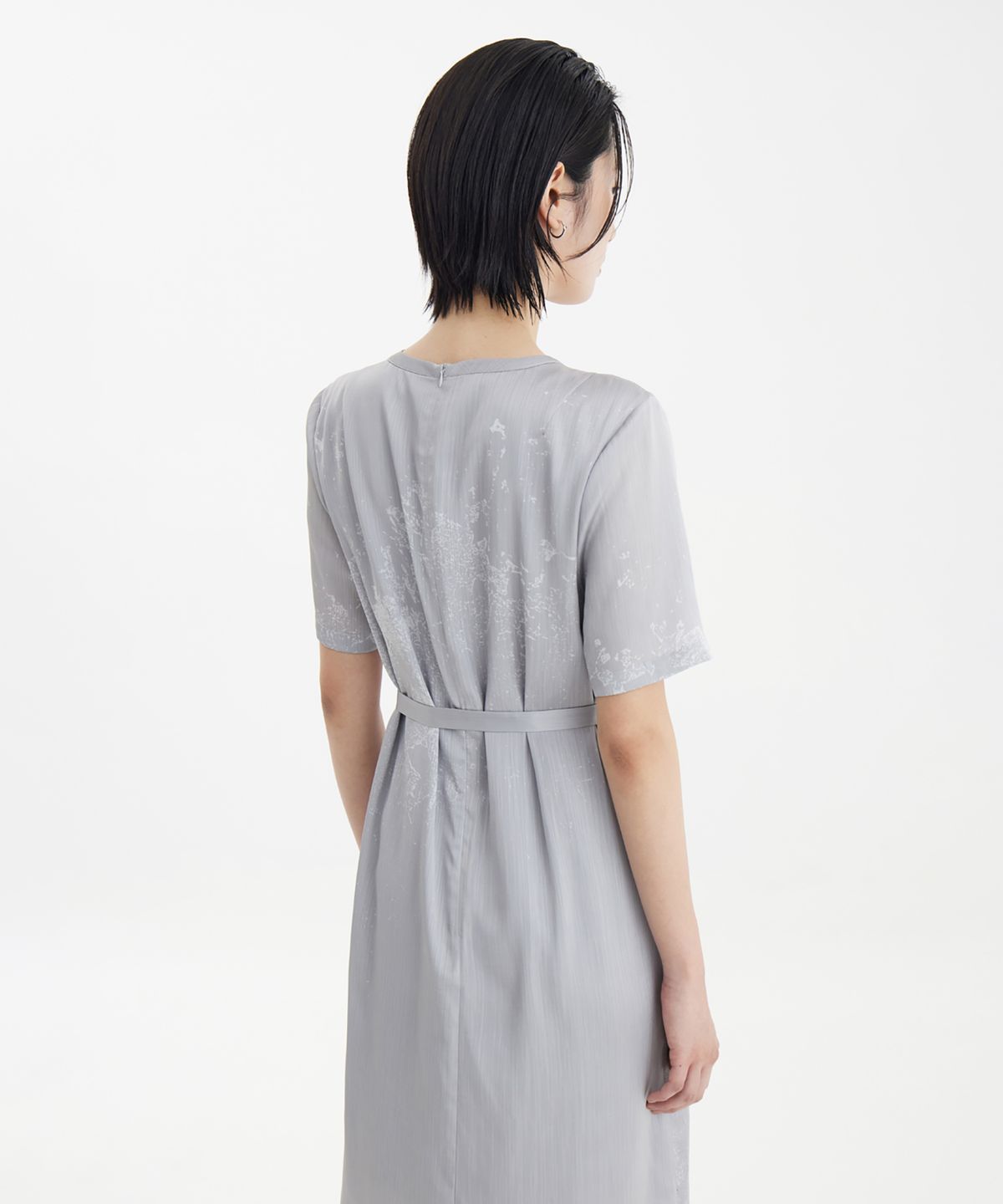 유스(YOUTH) Half Sleeve Dress - Grey Printing
