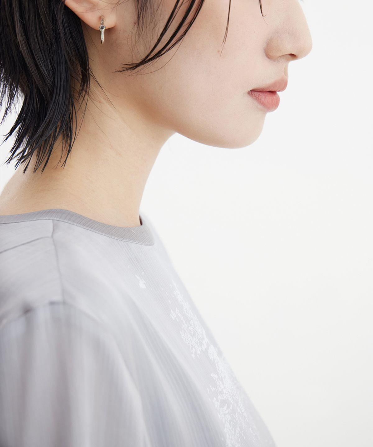 유스(YOUTH) Half Sleeve Dress - Grey Printing