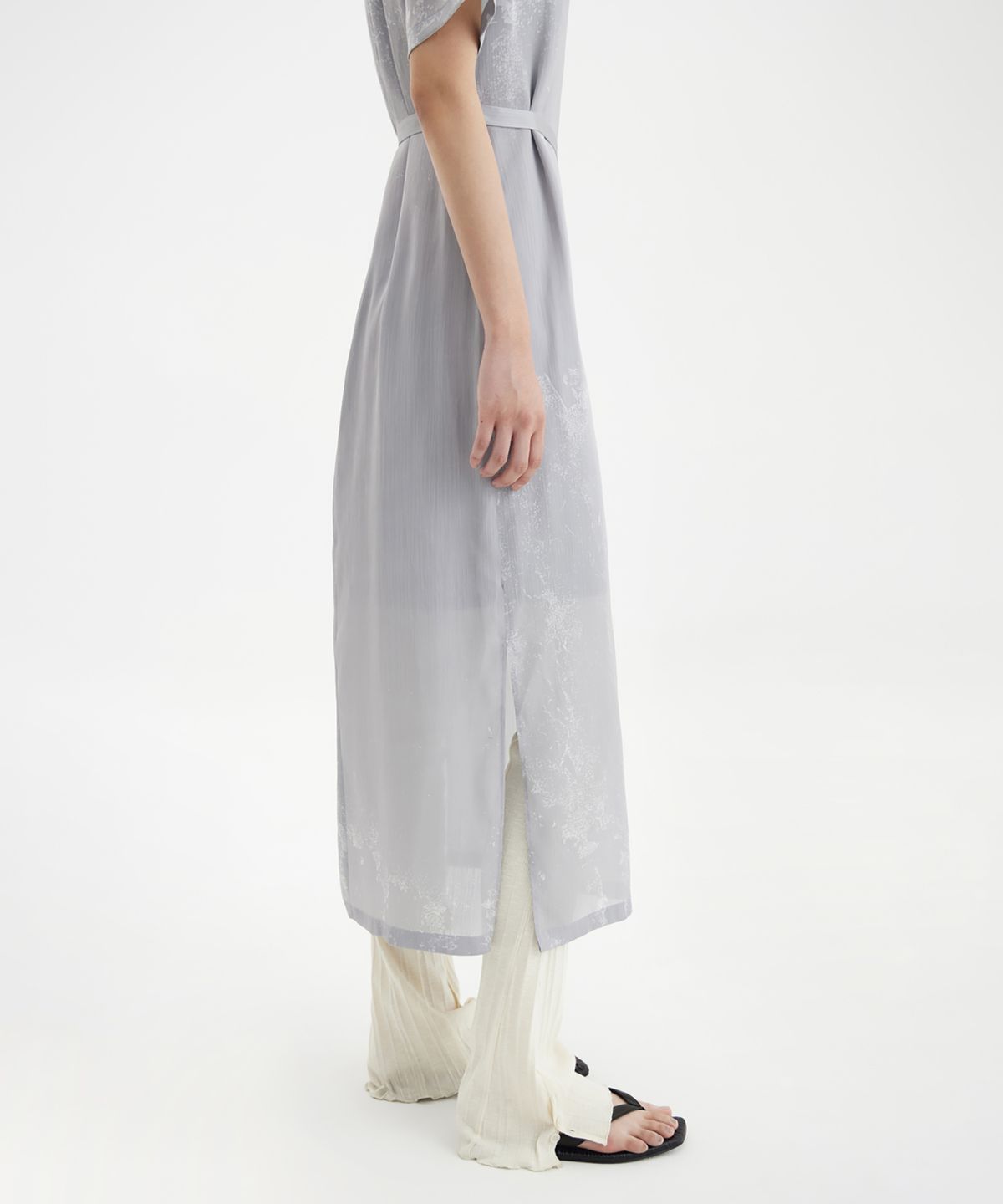유스(YOUTH) Half Sleeve Dress - Grey Printing