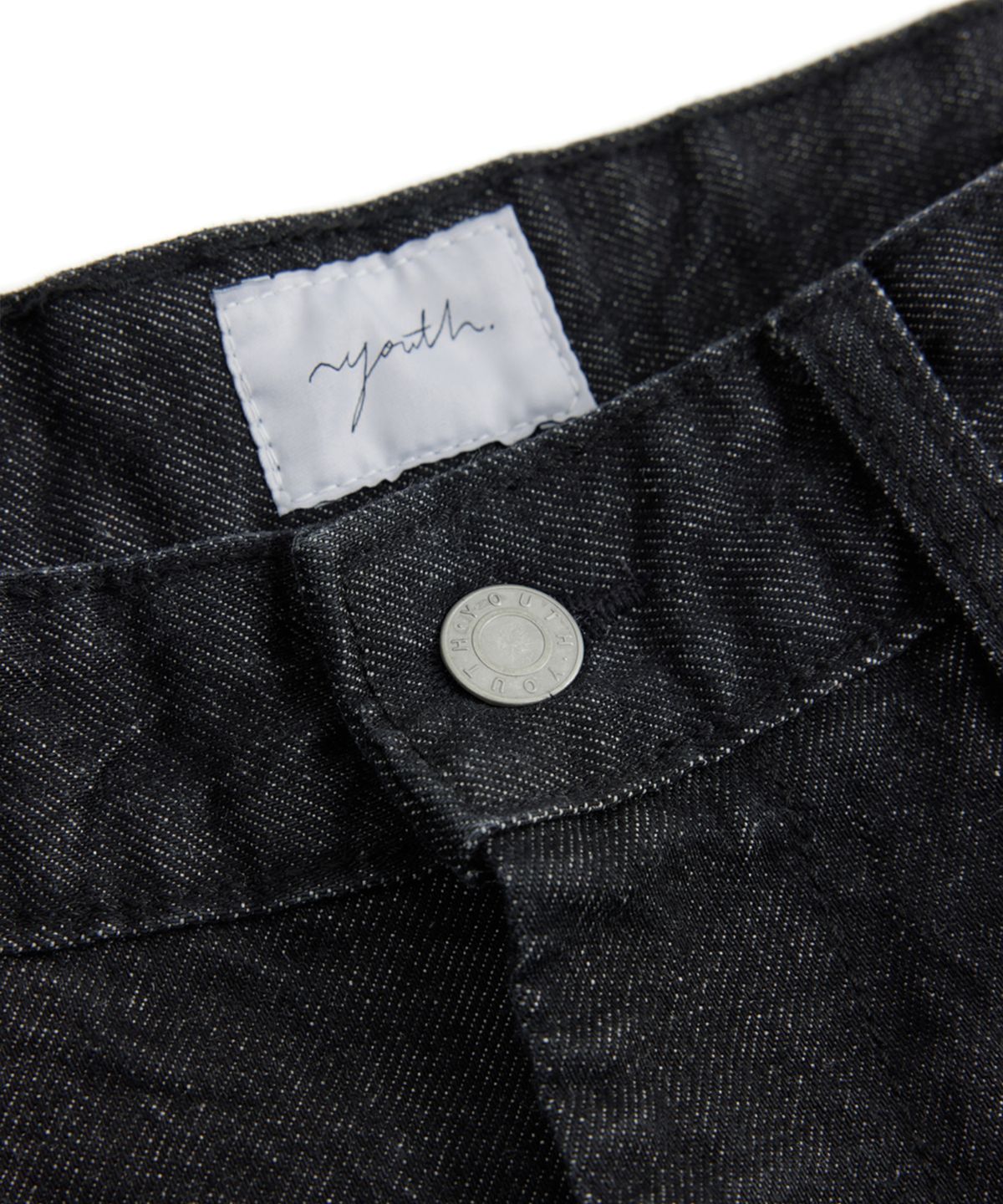 유스(YOUTH) Wide Half Denim - Washed Black