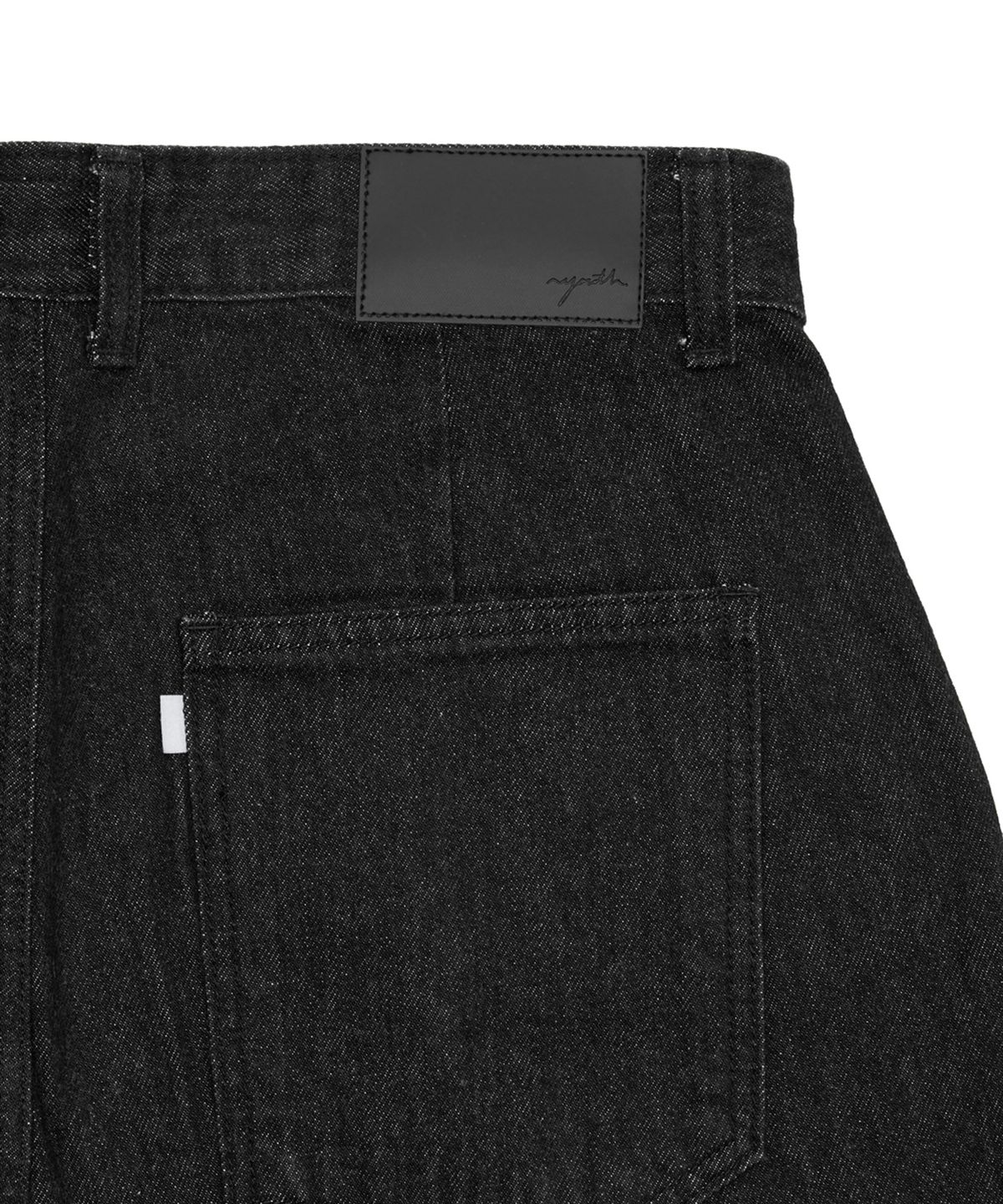 유스(YOUTH) Wide Half Denim - Washed Black