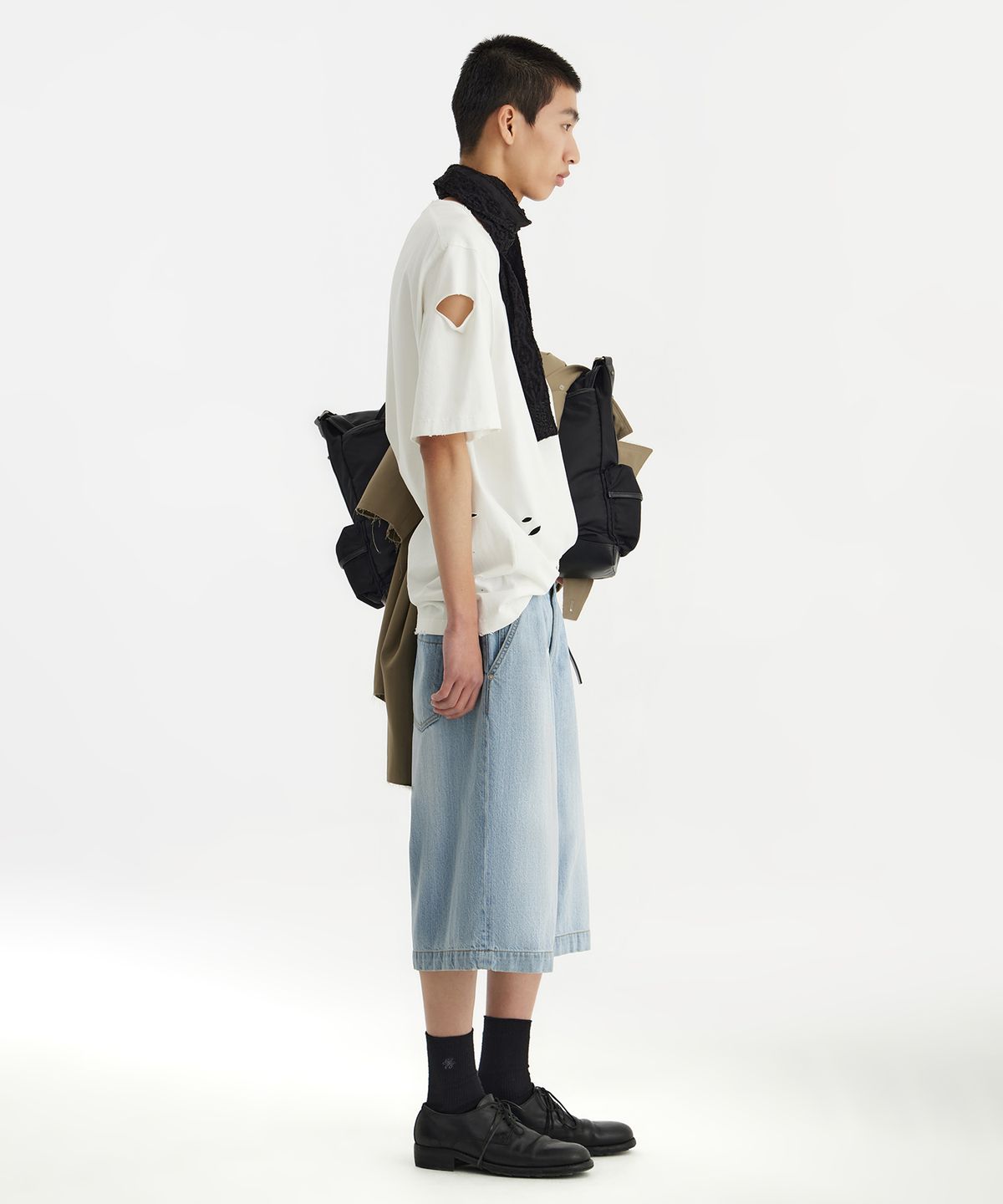 유스(YOUTH) Wide Half Denim - Light Blue