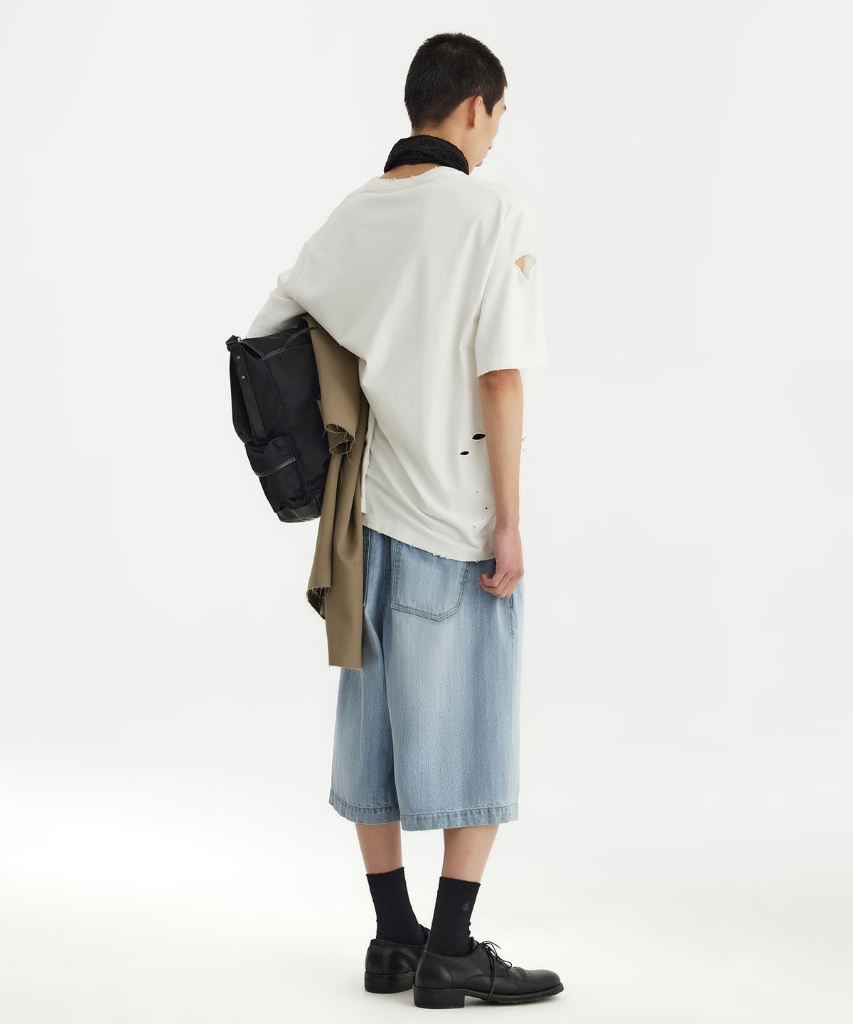 유스(YOUTH) Wide Half Denim - Light Blue