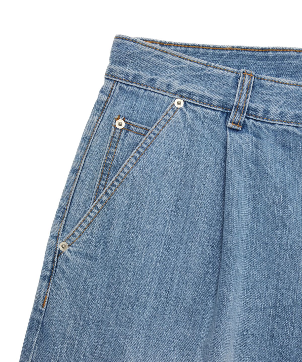 유스(YOUTH) Wide Half Denim - Light Blue