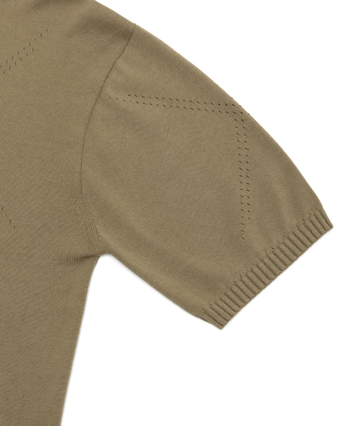 유스(YOUTH) H/S Knit Collar T-Shirt - Khaki Brown