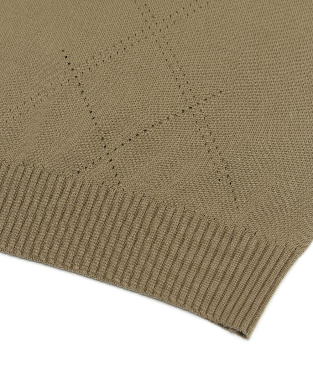 유스(YOUTH) H/S Knit Collar T-Shirt - Khaki Brown