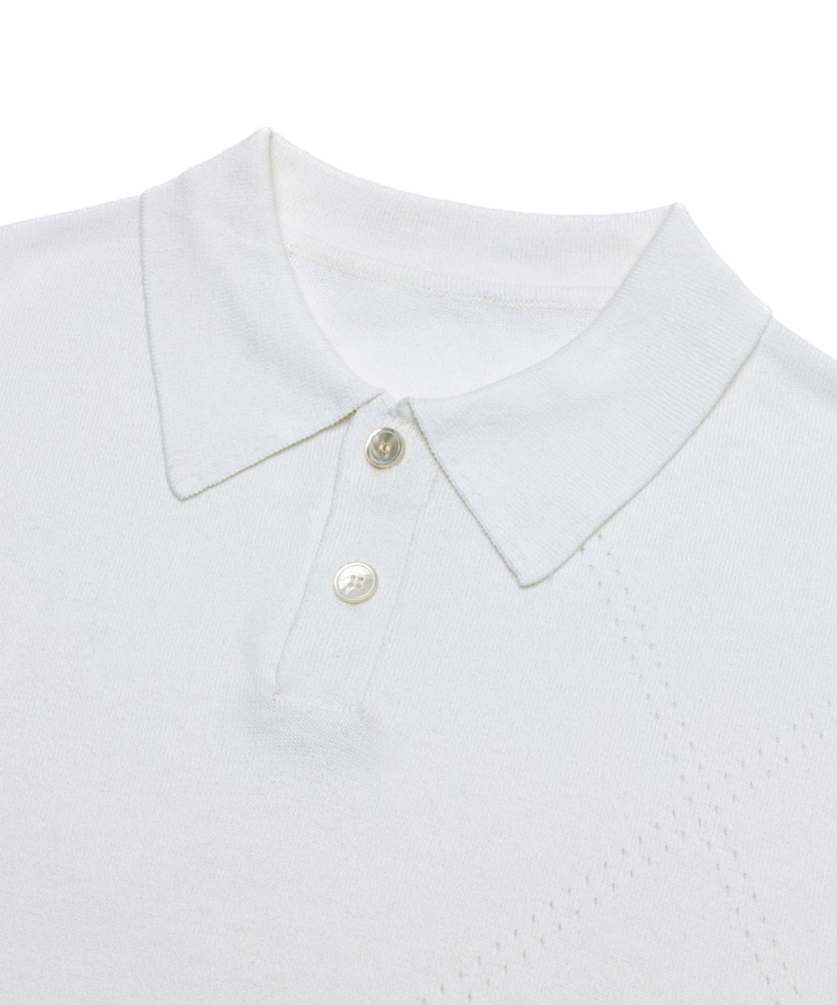 유스(YOUTH) H/S Knit Collar T-Shirt - White