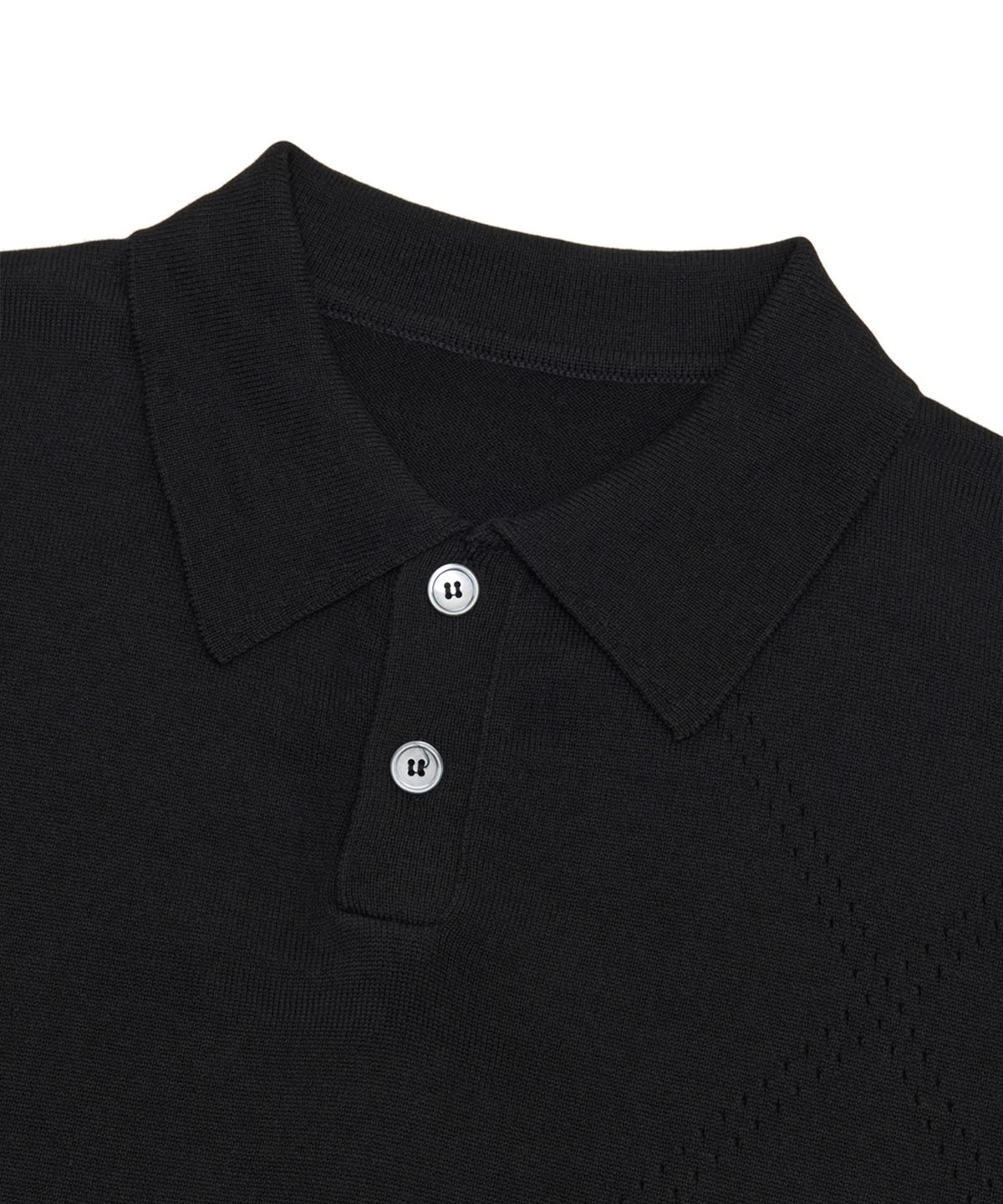 유스(YOUTH) H/S Knit Collar T-Shirt - Black